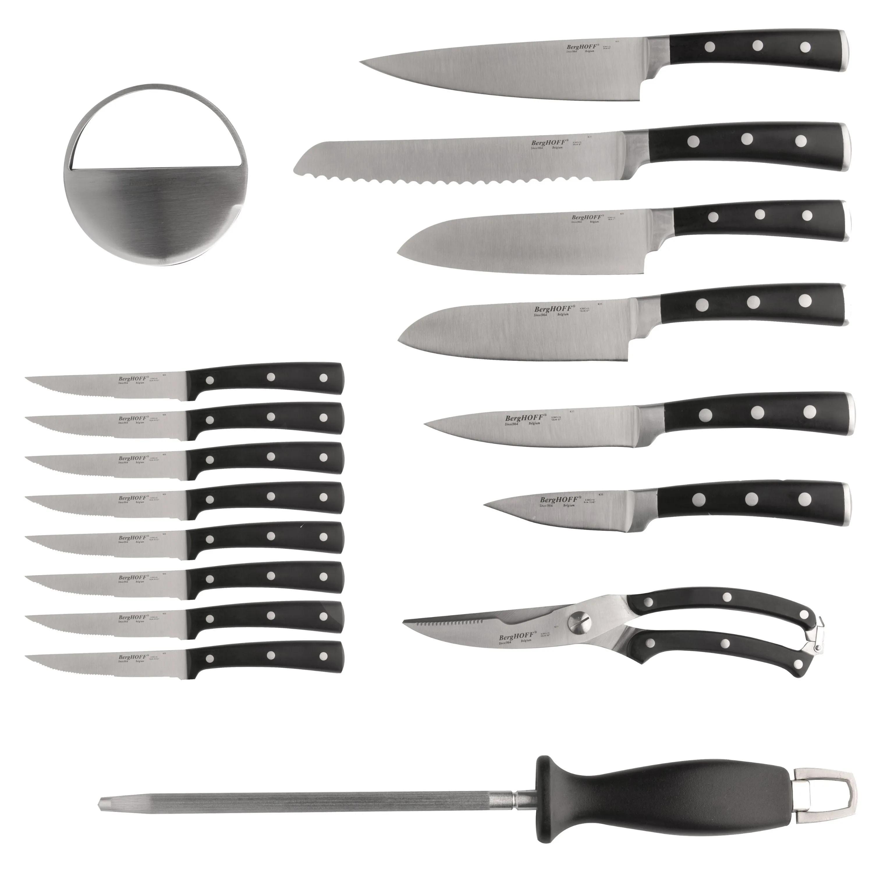 BergHOFF 20pc Stainless Steel Smart Knife Block Set