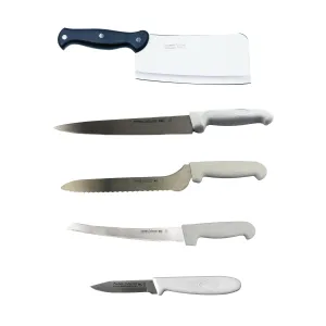 BergHOFF 5pc Ergonomic Kitchen Knife Set with Cleaver Food Storage,Kitchen Storage