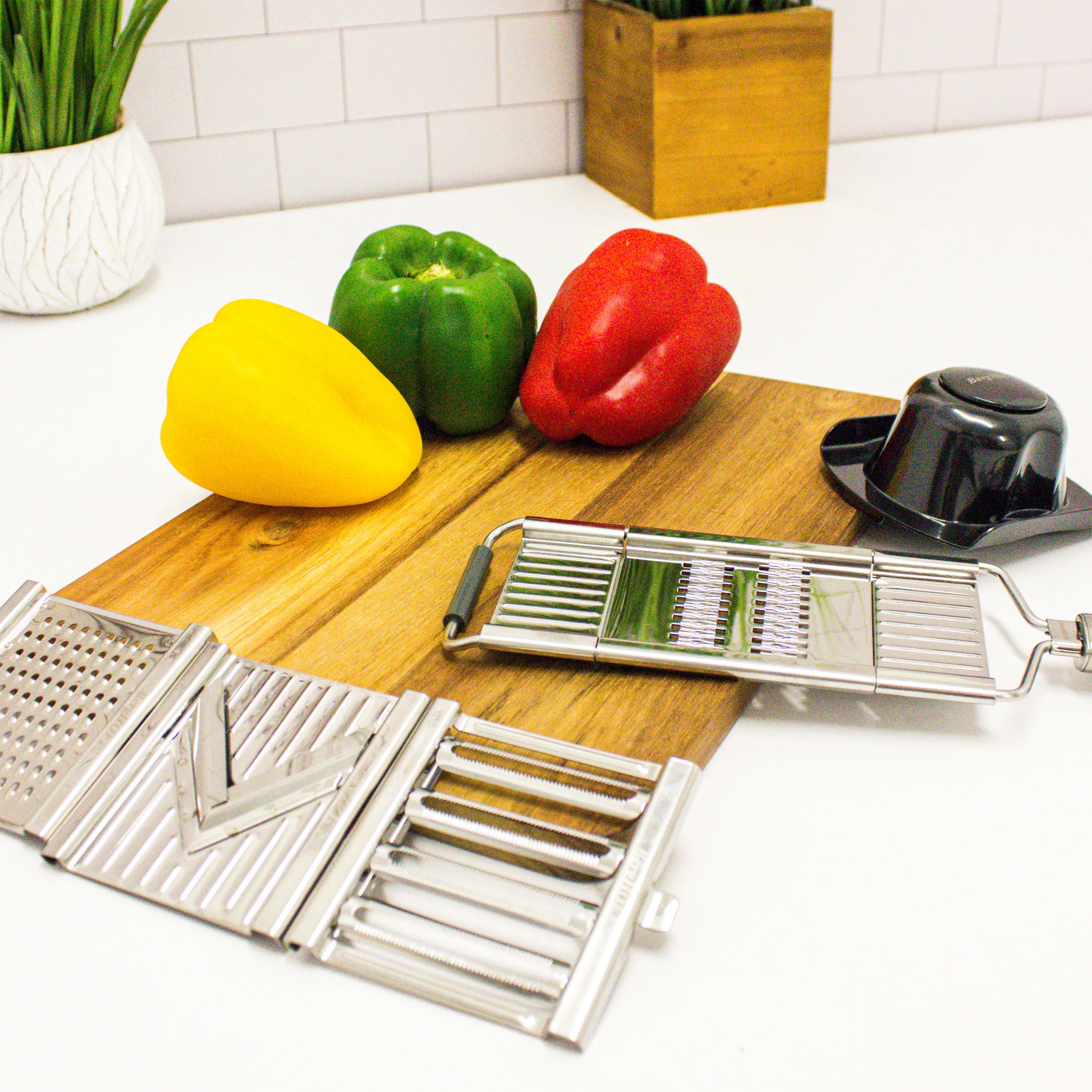 BergHOFF 6Pc Multi Slicer Pro Mandolin, Grey