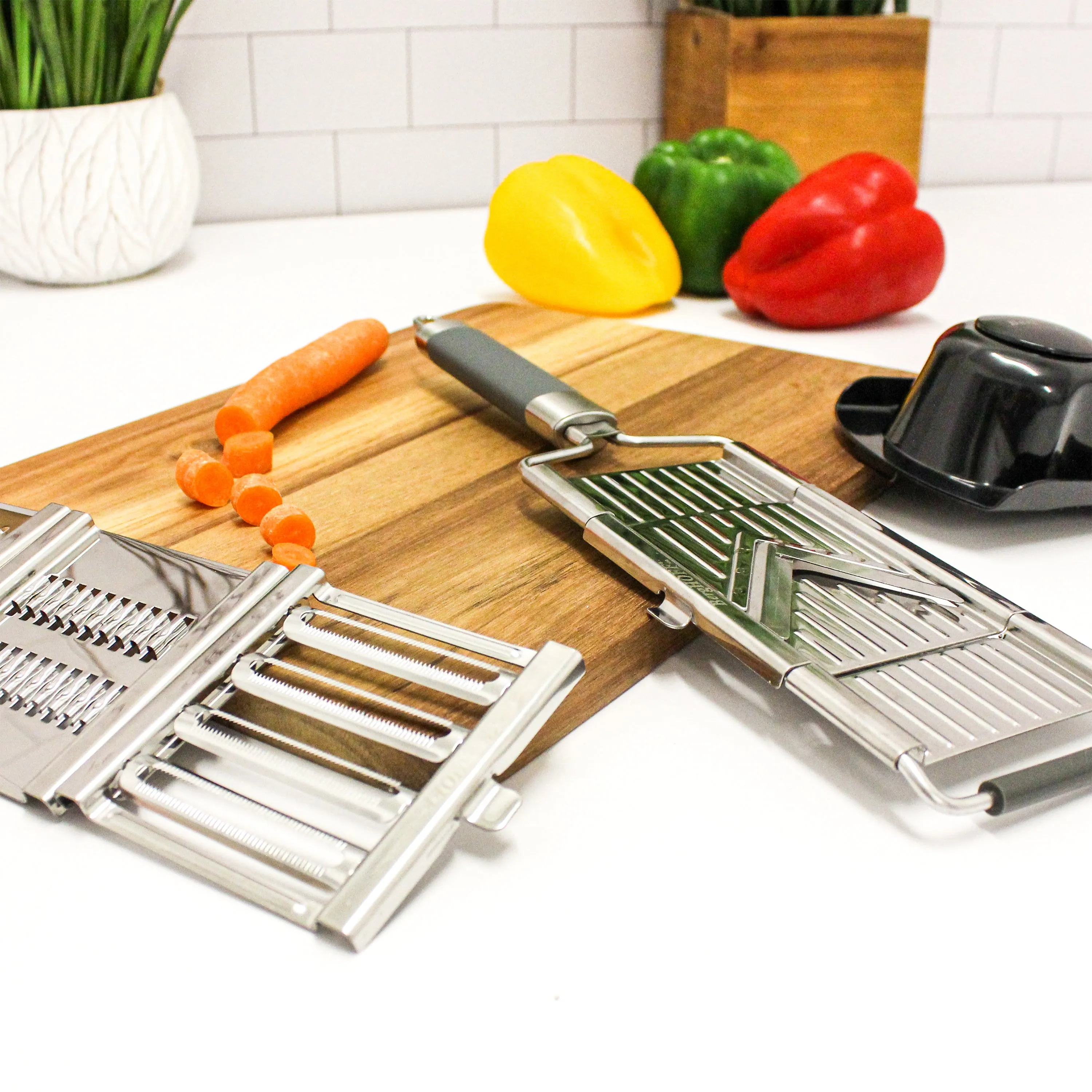 BergHOFF 6Pc Multi Slicer Pro Mandolin, Grey