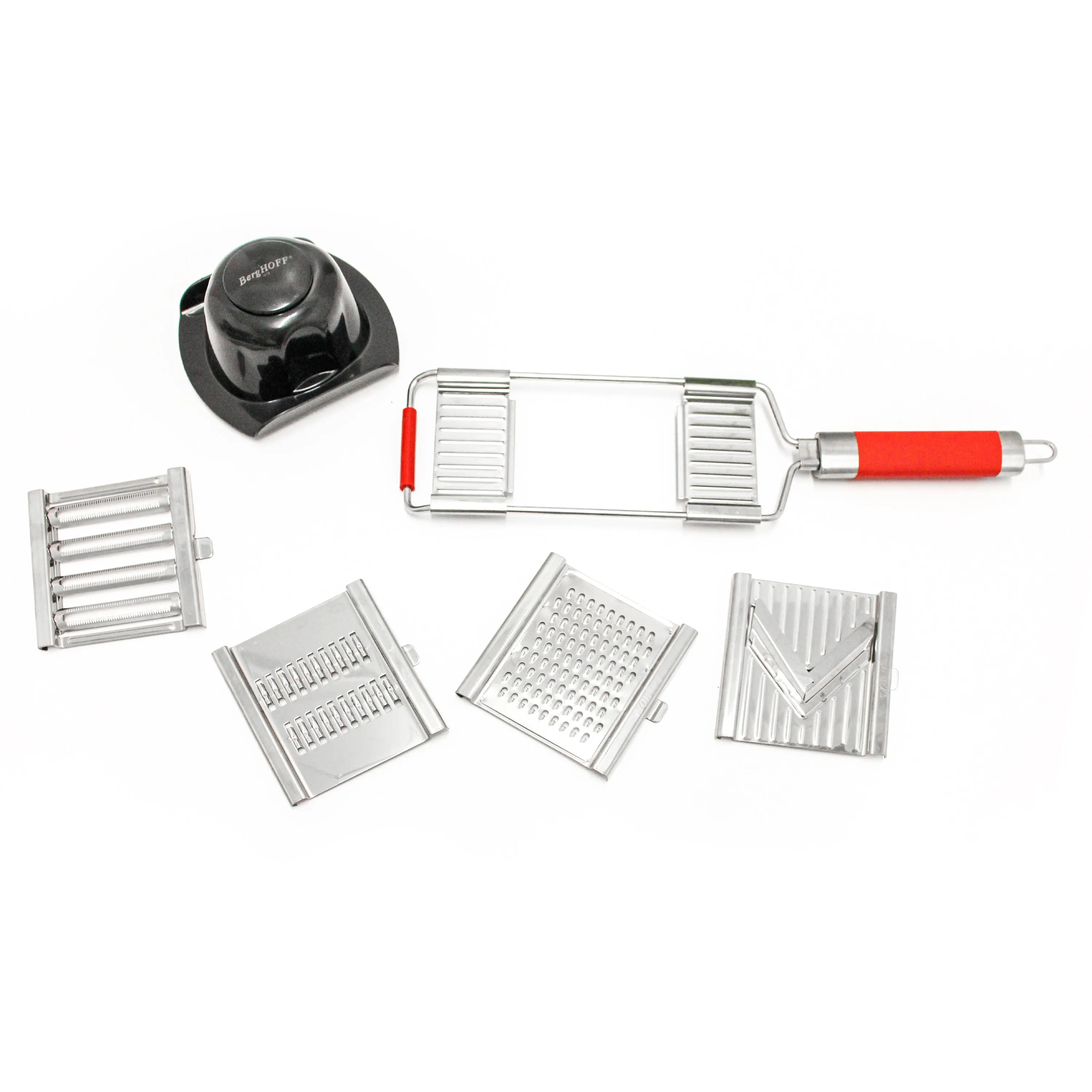 BergHOFF 6Pc Multi Slicer Pro Mandolin, Red