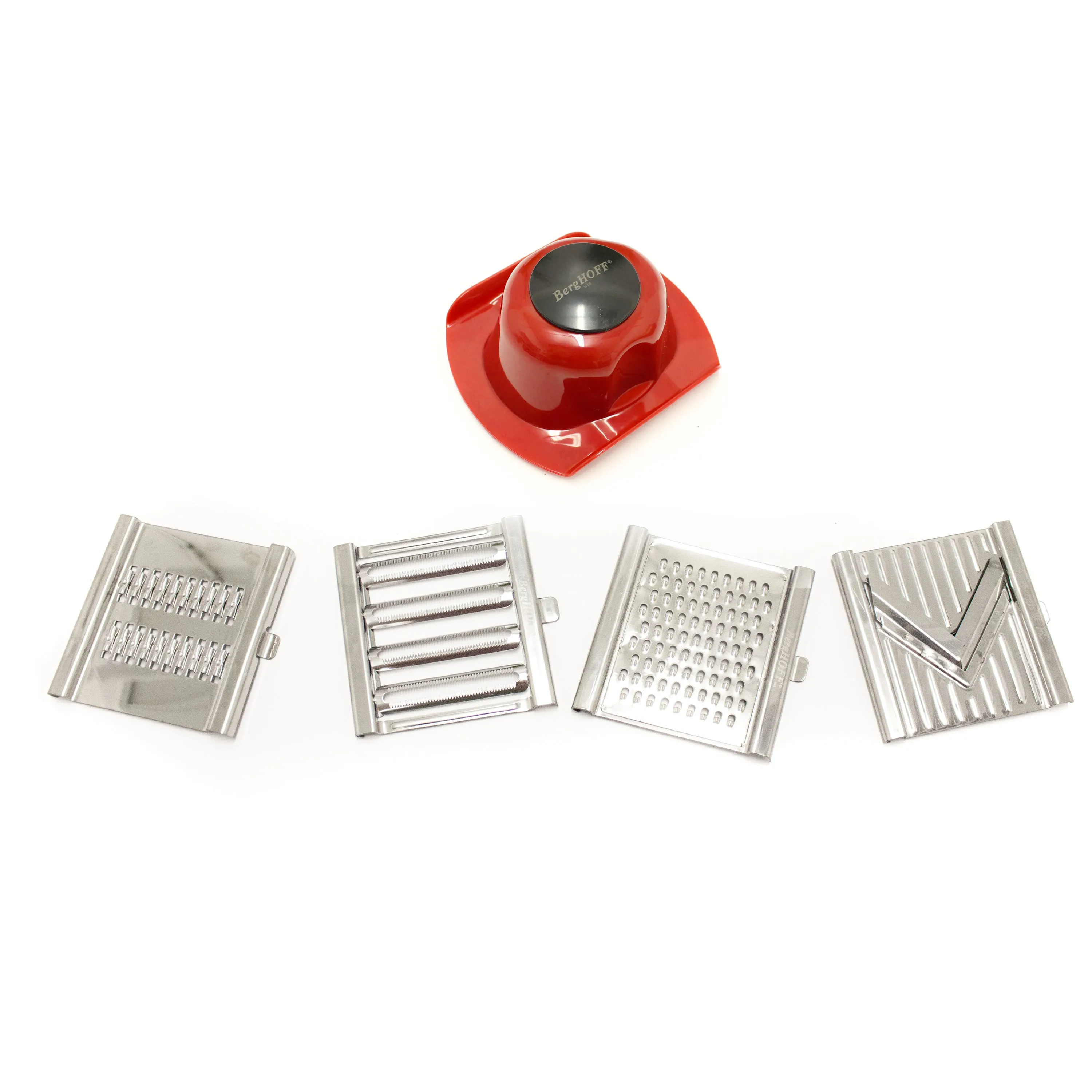 BergHOFF 6Pc Multi Slicer Pro Mandolin, Red