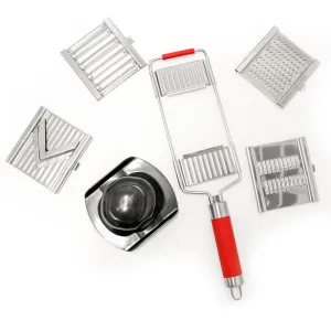 BergHOFF 6Pc Multi Slicer Pro Mandolin, Red Food Storage,Kitchen Storage