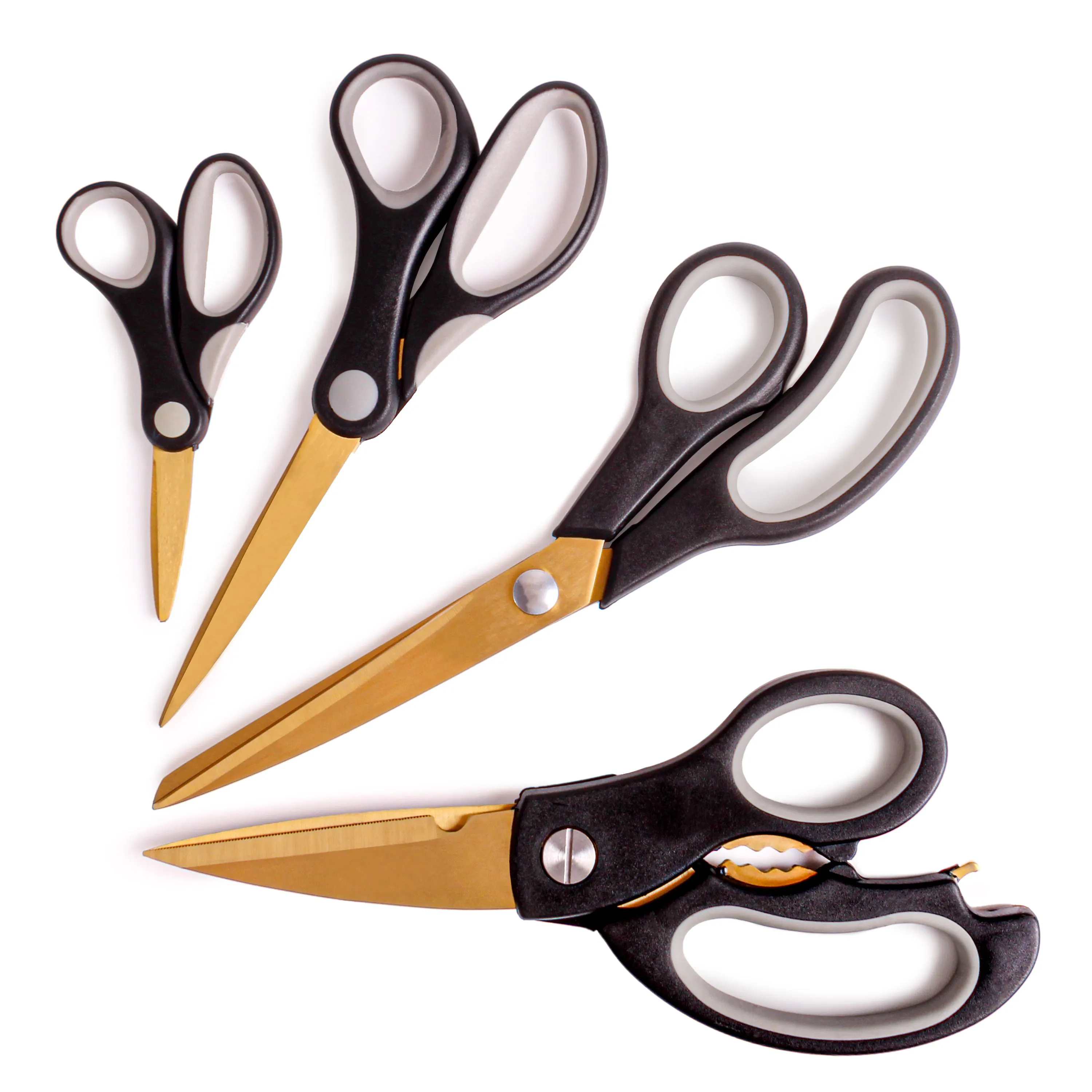BergHOFF 6Pc Stainless Steel Gold Scissors and Cutting Board Set