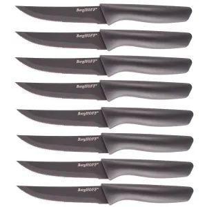 BergHOFF 8pc Serrated Stainless Steel Steak Knife Set 4.25", Grey Food Storage,Kitchen Storage