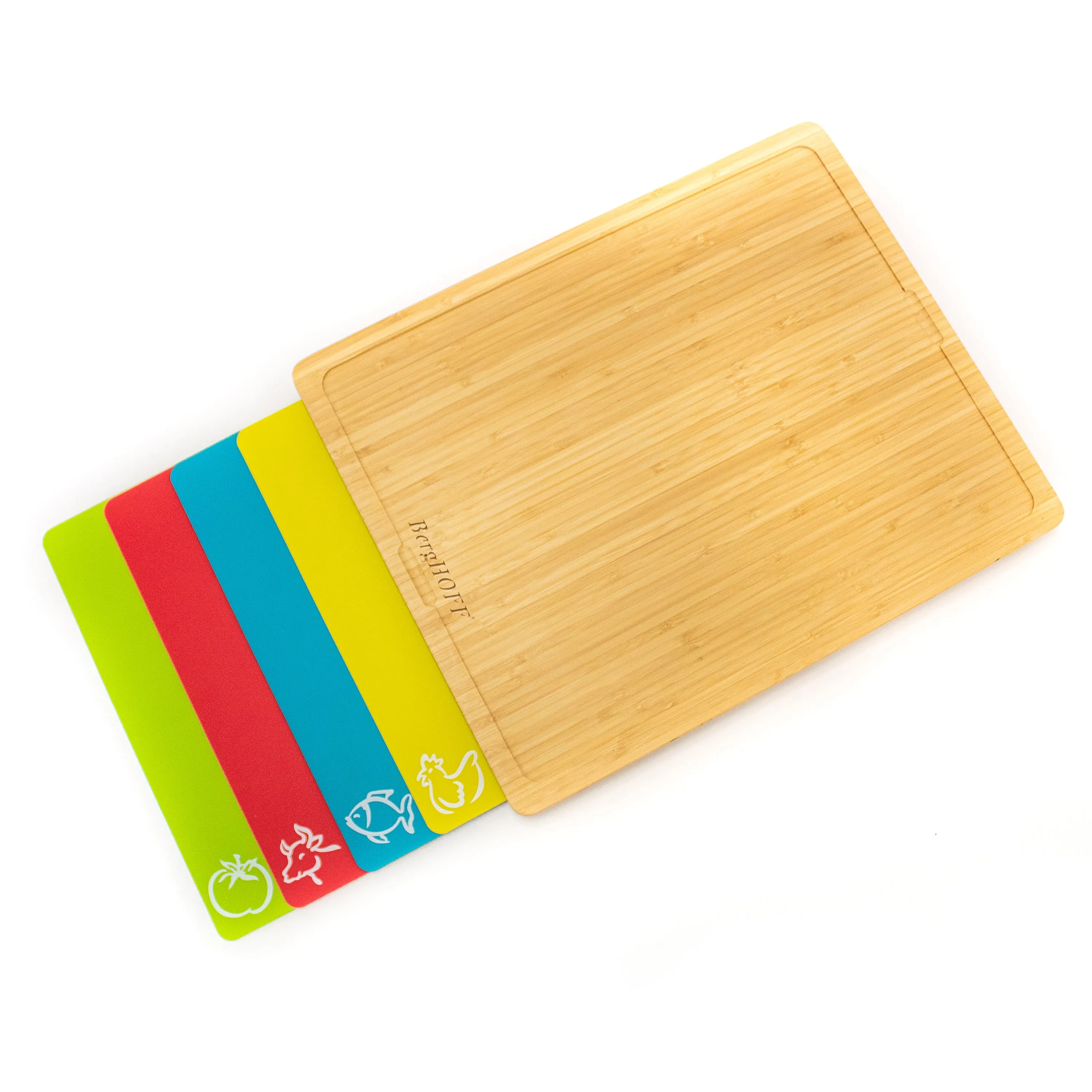 BergHOFF Aaron Probyn 5Pc Cheese Knife and Bamboo Board Set with Inserts, Multicolor