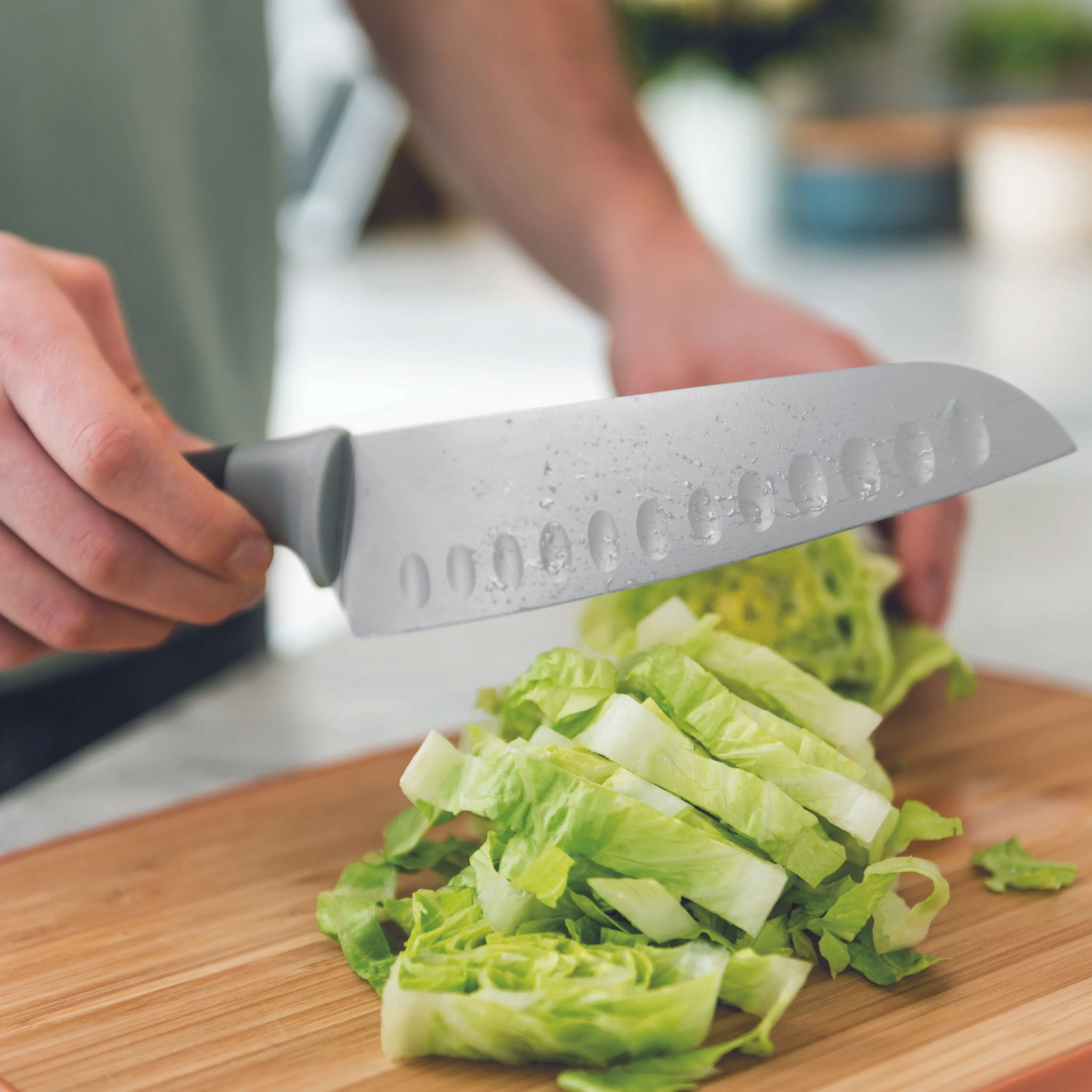 BergHOFF Balance Nonstick Stainless Steel Santoku Knife 6.75", Recycled Material
