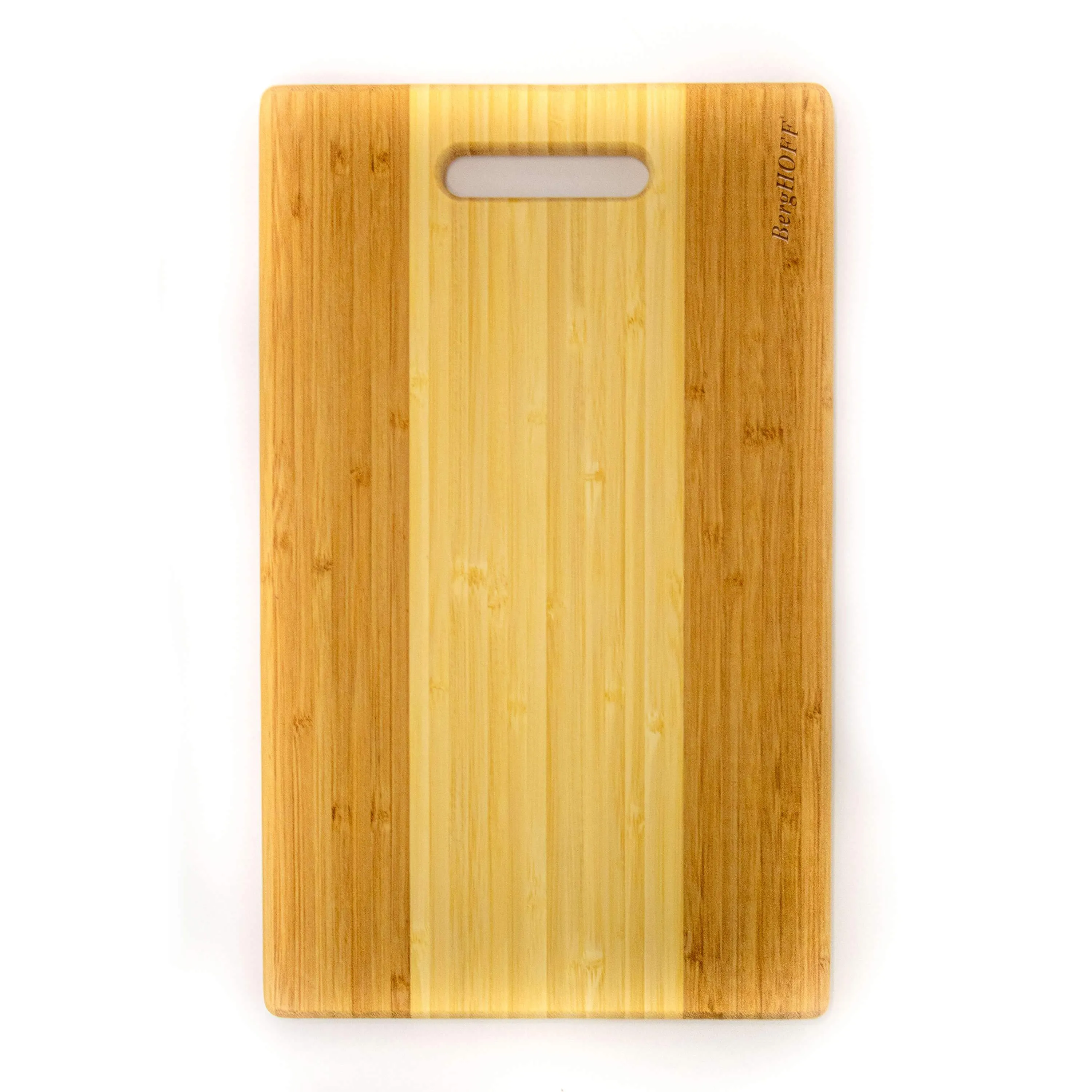 BergHOFF Bamboo 14.2" x 8.7" Rectangle Cutting Board, Two-Toned with Handle
