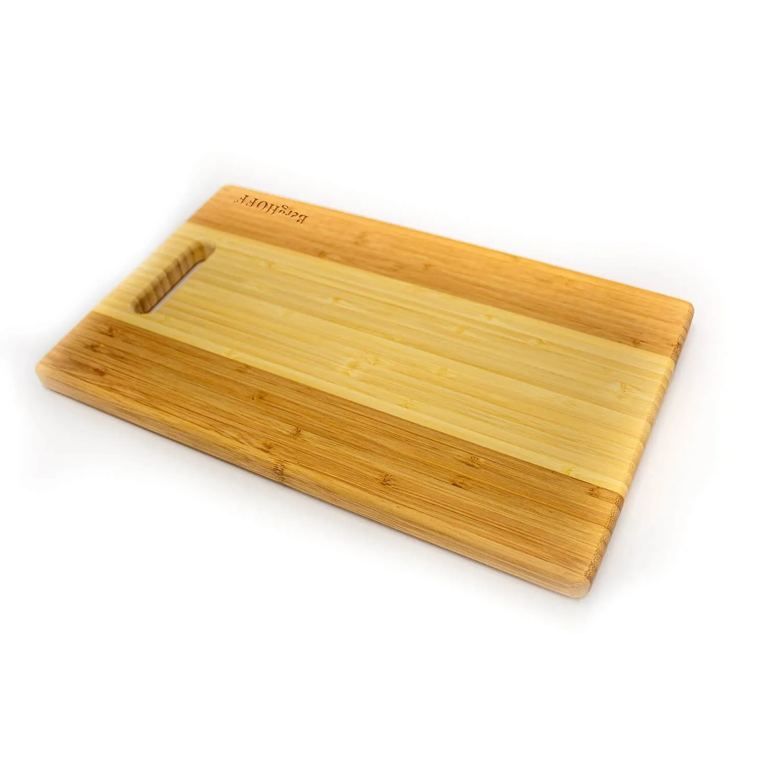 BergHOFF Bamboo 14.2" x 8.7" Rectangle Cutting Board, Two-Toned with Handle Food Storage,Kitchen Storage