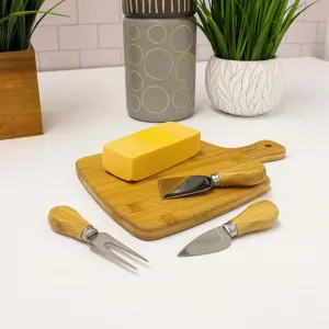 BergHOFF Bamboo Cheese Knife and Paddle Cutting Board Set Food Storage,Kitchen Storage