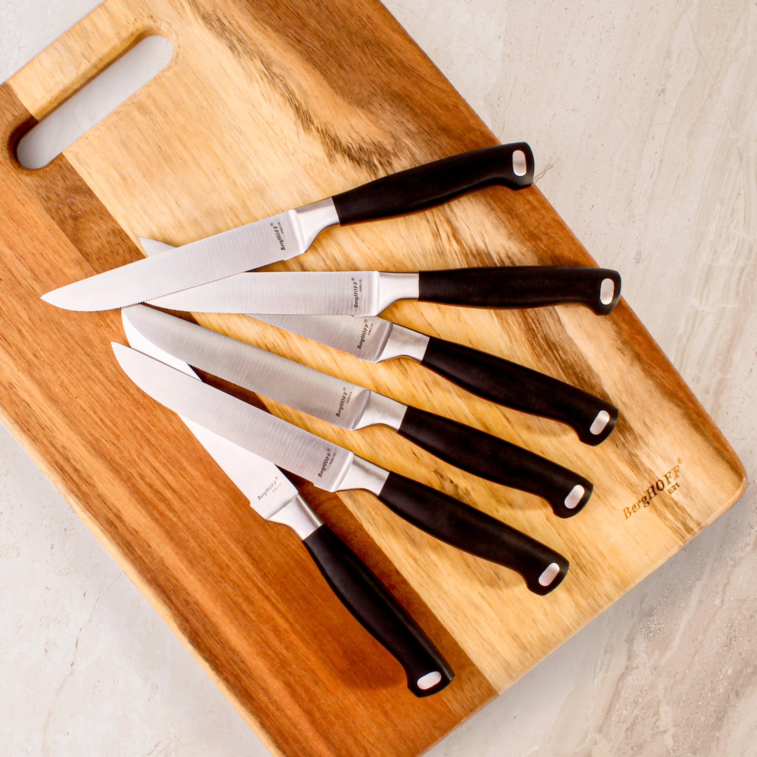 BergHOFF Bistro 6" Stainless Steel Steak Knife, Set of 6