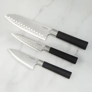 BergHOFF DiNA Codon 3pc Stainless Steel Santoku Set Food Storage,Kitchen Storage
