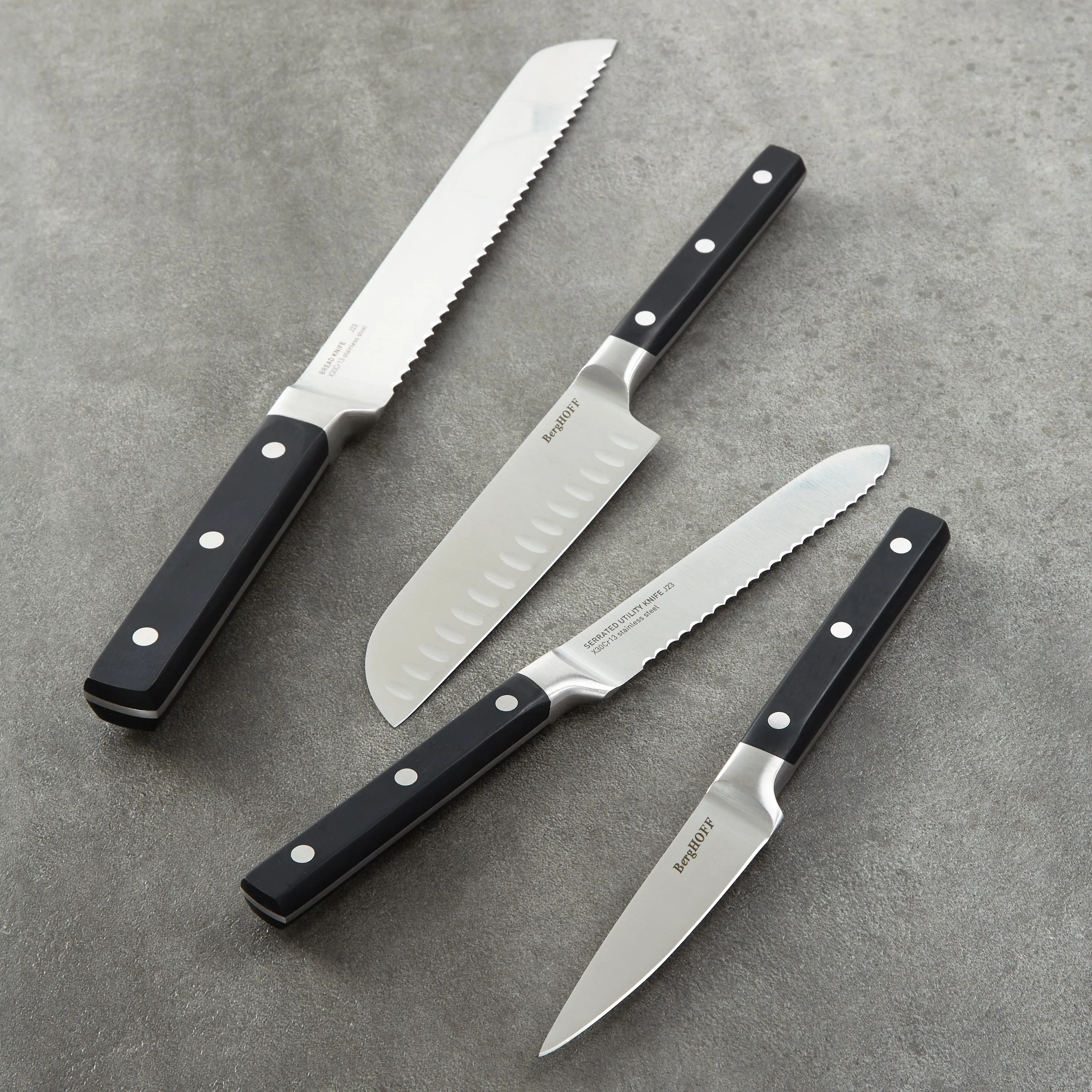 BergHOFF DiNA Gene 4pc Stainless Steel Knife Set