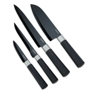 BergHOFF DiNA Prime 4pc Nonstick Stainless Steel Knife Set, Black Food Storage,Kitchen Storage