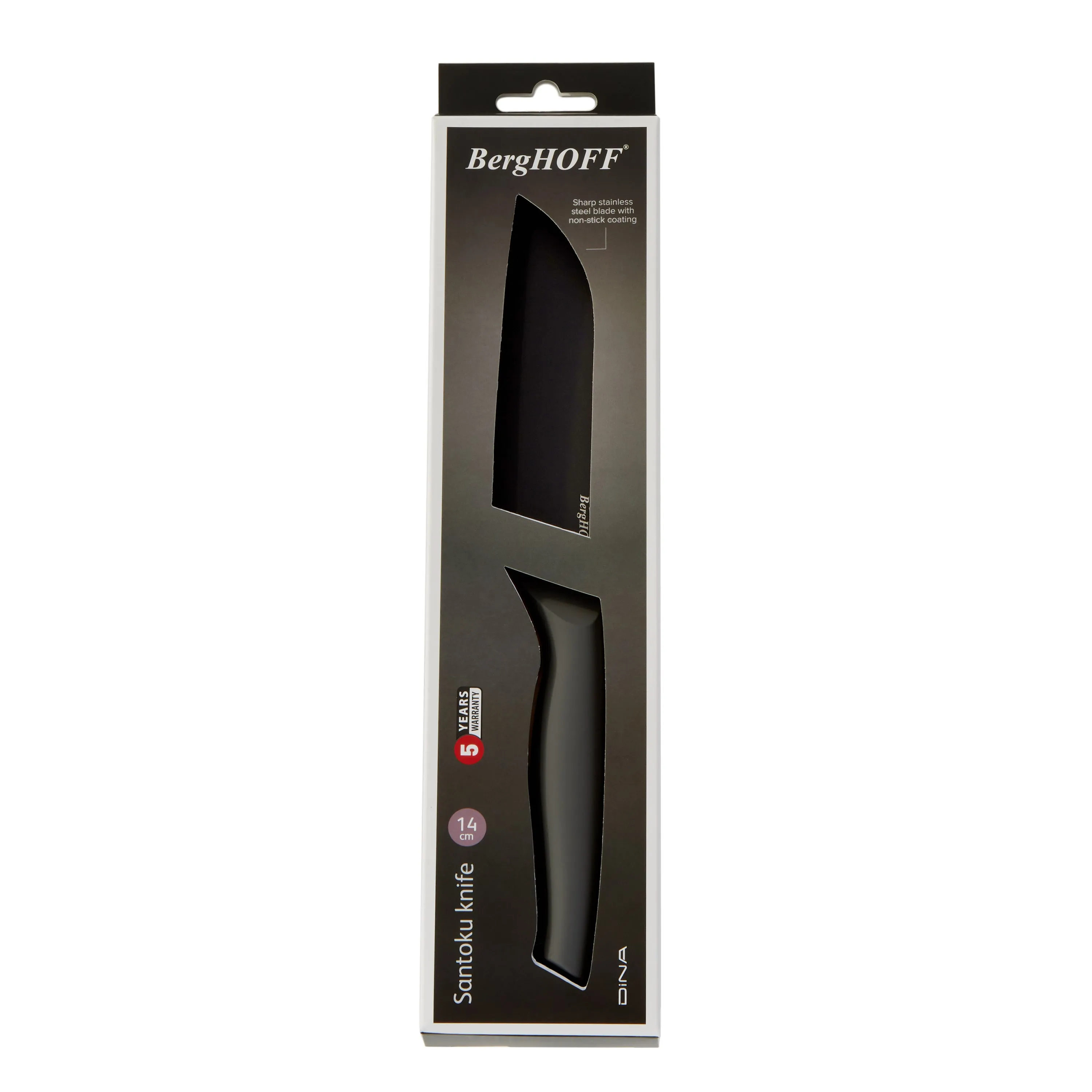 BergHOFF DiNA Vector Nonstick Stainless Steel Santoku Knife, 5.5"