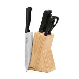 BergHOFF Ergonomic 7Pc Stainless Steel Knife Block Food Storage,Kitchen Storage
