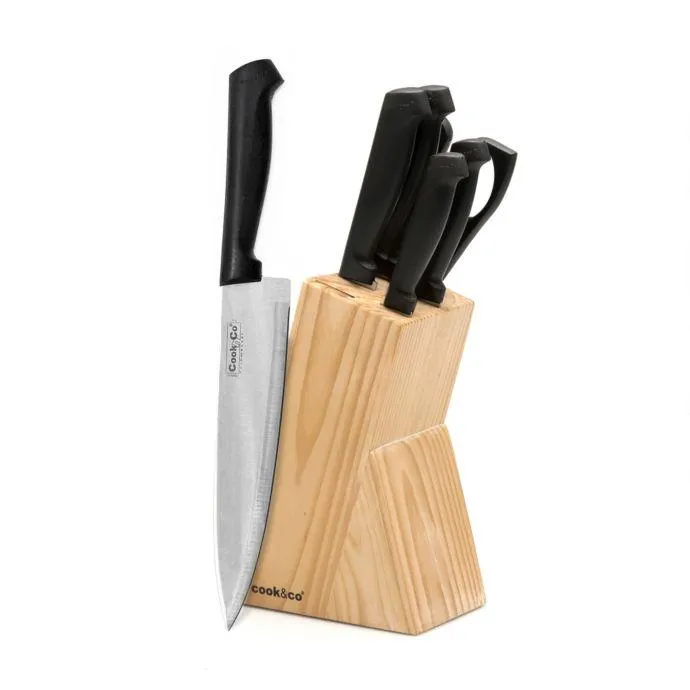 BergHOFF Ergonomic 7Pc Stainless Steel Knife Block Food Storage,Kitchen Storage