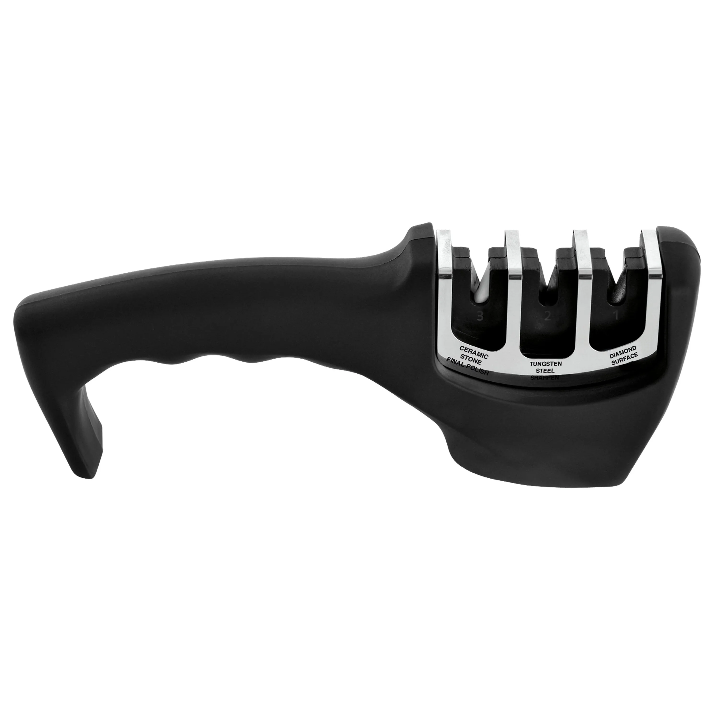 BergHOFF Essentials 3-in-1 ABS Sharpener, Black Food Storage,Kitchen Storage