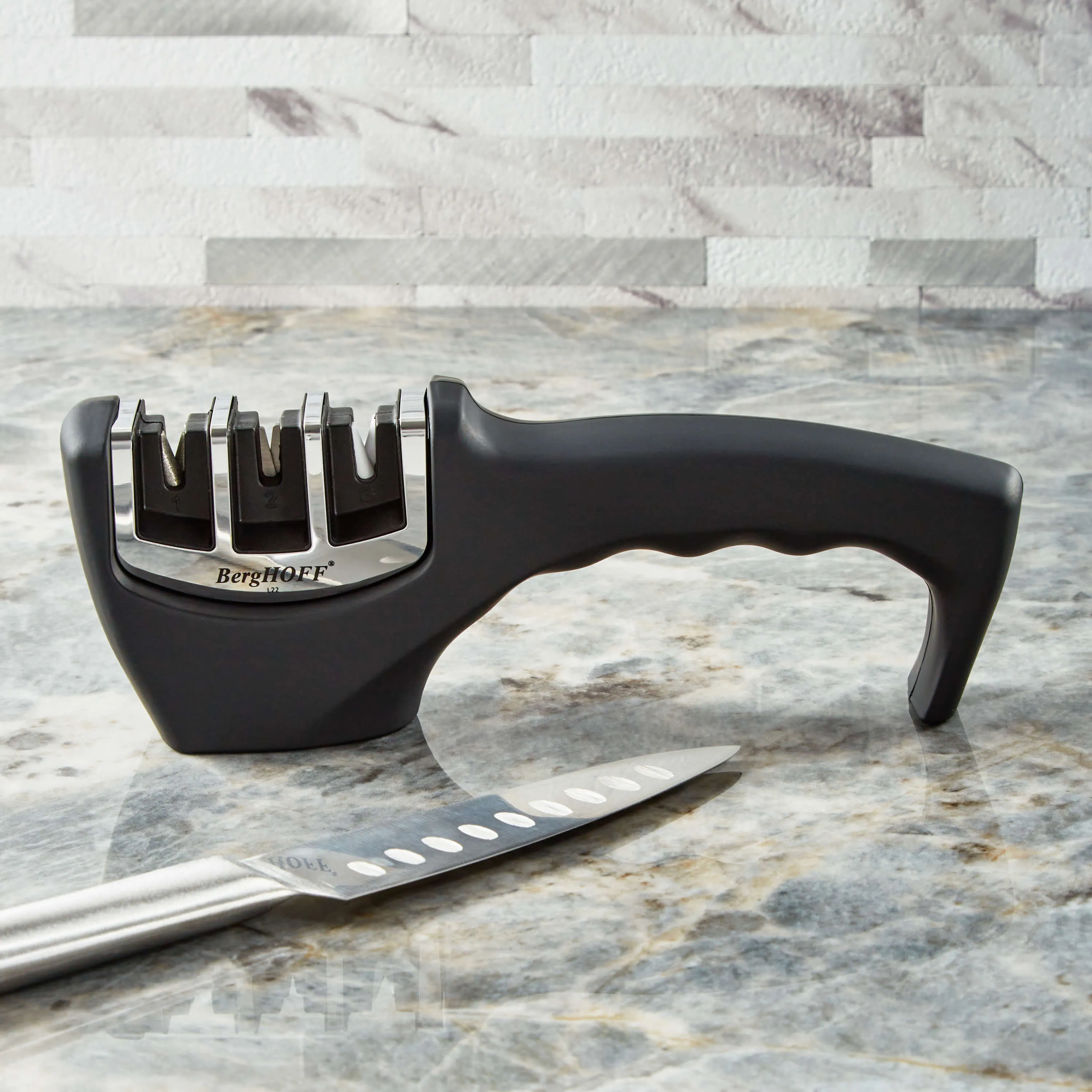 BergHOFF Essentials 3-in-1 ABS Sharpener, Black