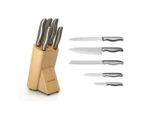 BergHOFF Essentials 6Pc Stainless Steel Knife Set with Block Food Storage,Kitchen Storage