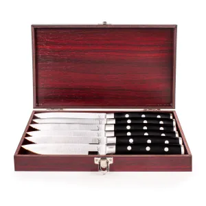 BergHOFF Essentials Classico 7pc Stainless Steel Steak Knife Set With Wood Case, 5" Food Storage,Kitchen Storage