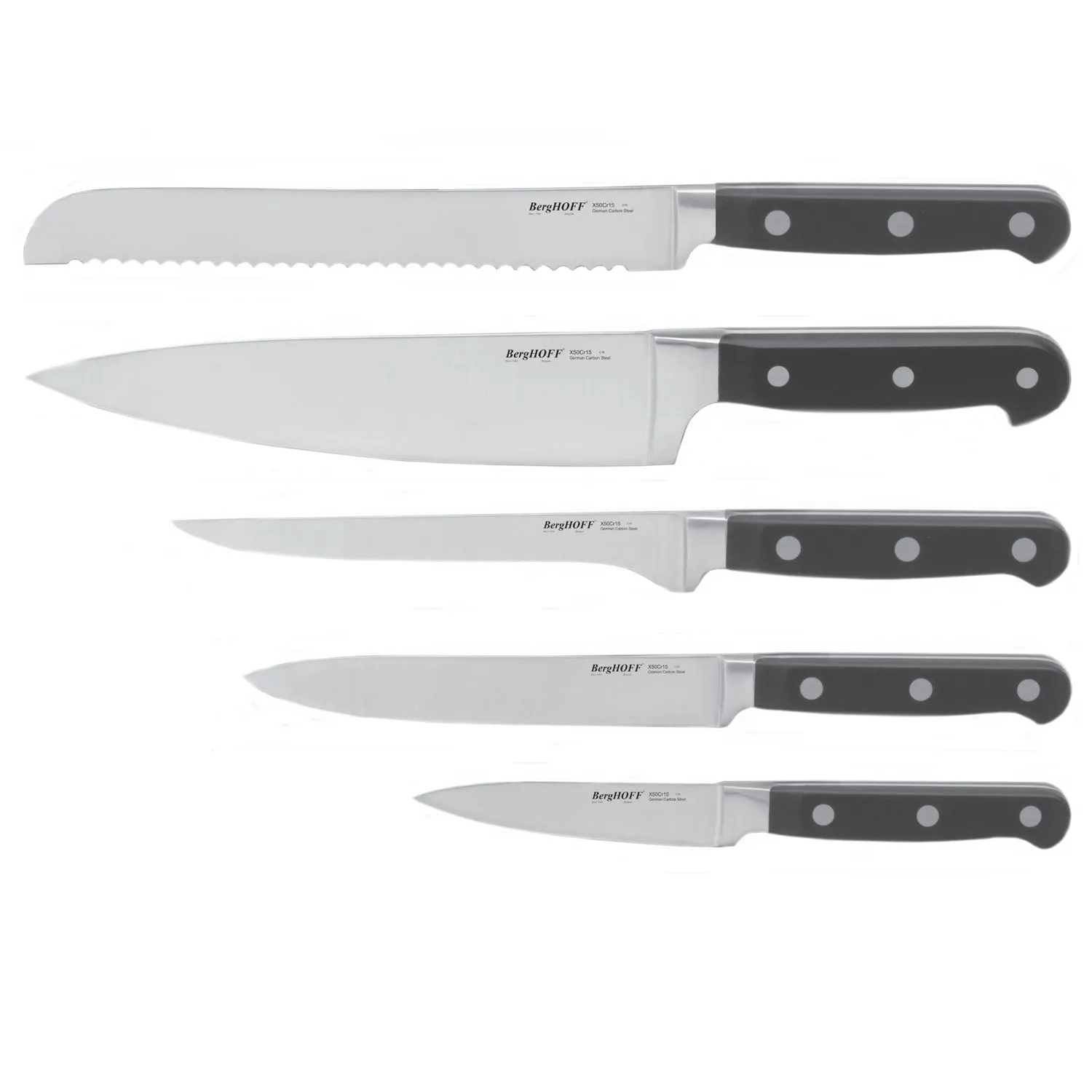 BergHOFF Essentials Contempo 5Pc Stainless Steel Knife Set Food Storage,Kitchen Storage