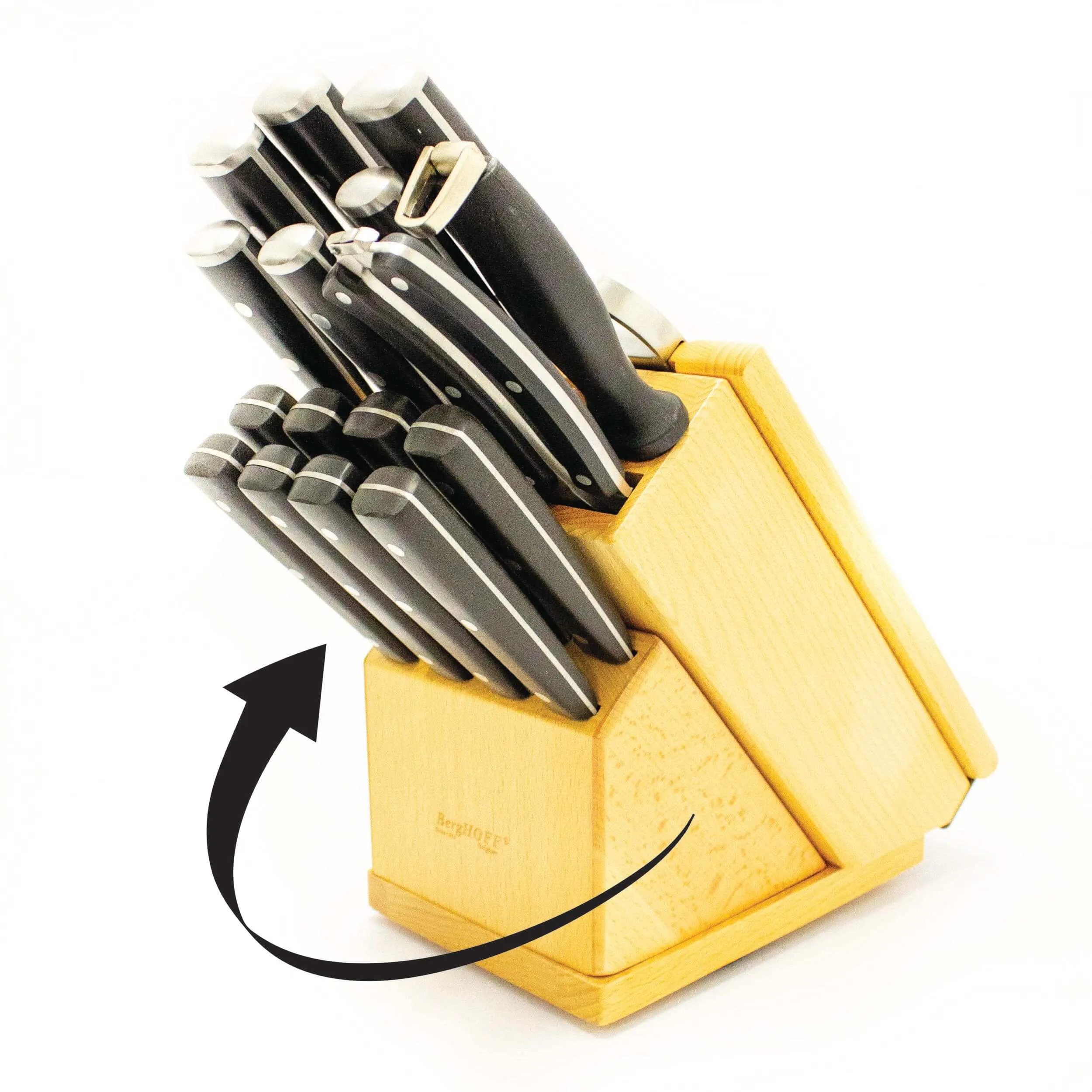 BergHOFF Forged 21Pc Stainless Steel Smart Knife Block with Sharpener