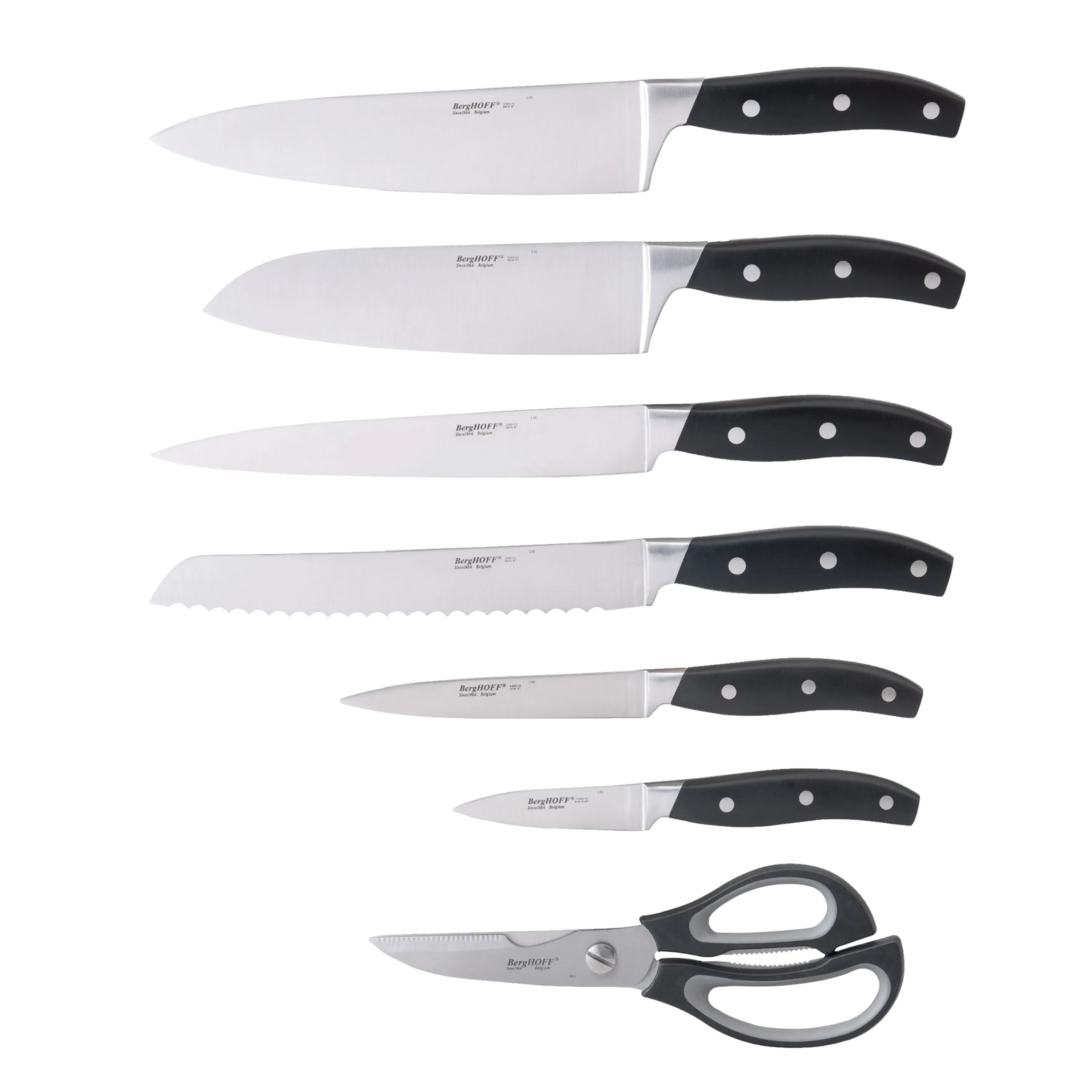 BergHOFF Forged 9pc Stainless Steel Knife Block Set with 3-in-1 Sharpener