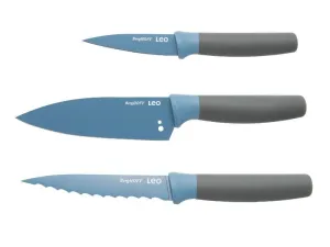 BergHOFF Leo 3Pc Kitchen Knife Starter Set, Blue Food Storage,Kitchen Storage
