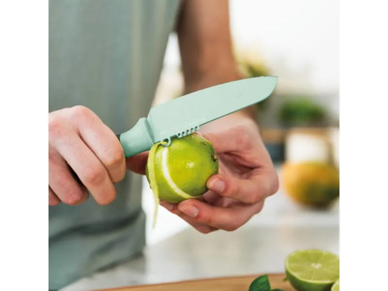 BergHOFF Leo 4.25" Stainless Steel Vegetable Knife with Zester, Mint