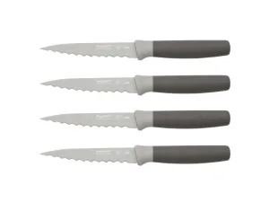 BergHOFF Leo 4.5" Stainless Steel Steak Knives, Set of 4, Gray Food Storage,Kitchen Storage