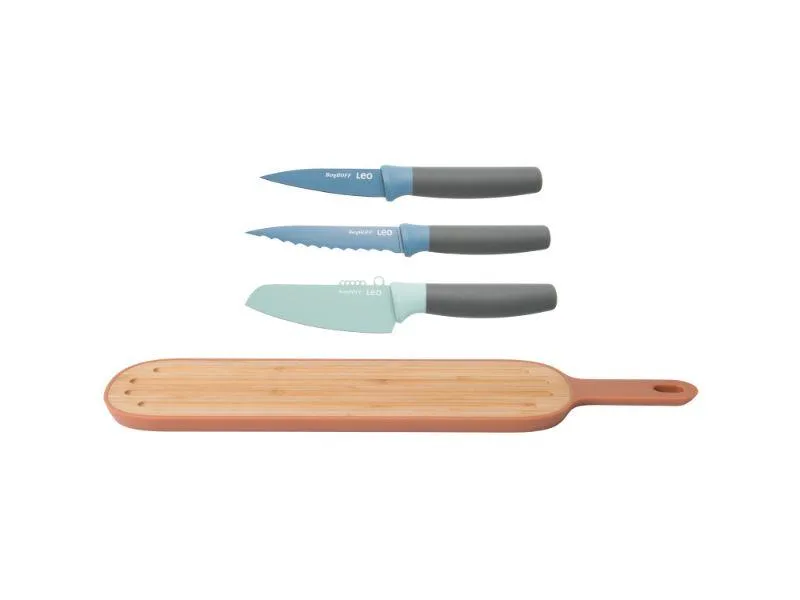 BergHOFF Leo 4Pc Cutlery and Cutting Board Set Food Storage,Kitchen Storage
