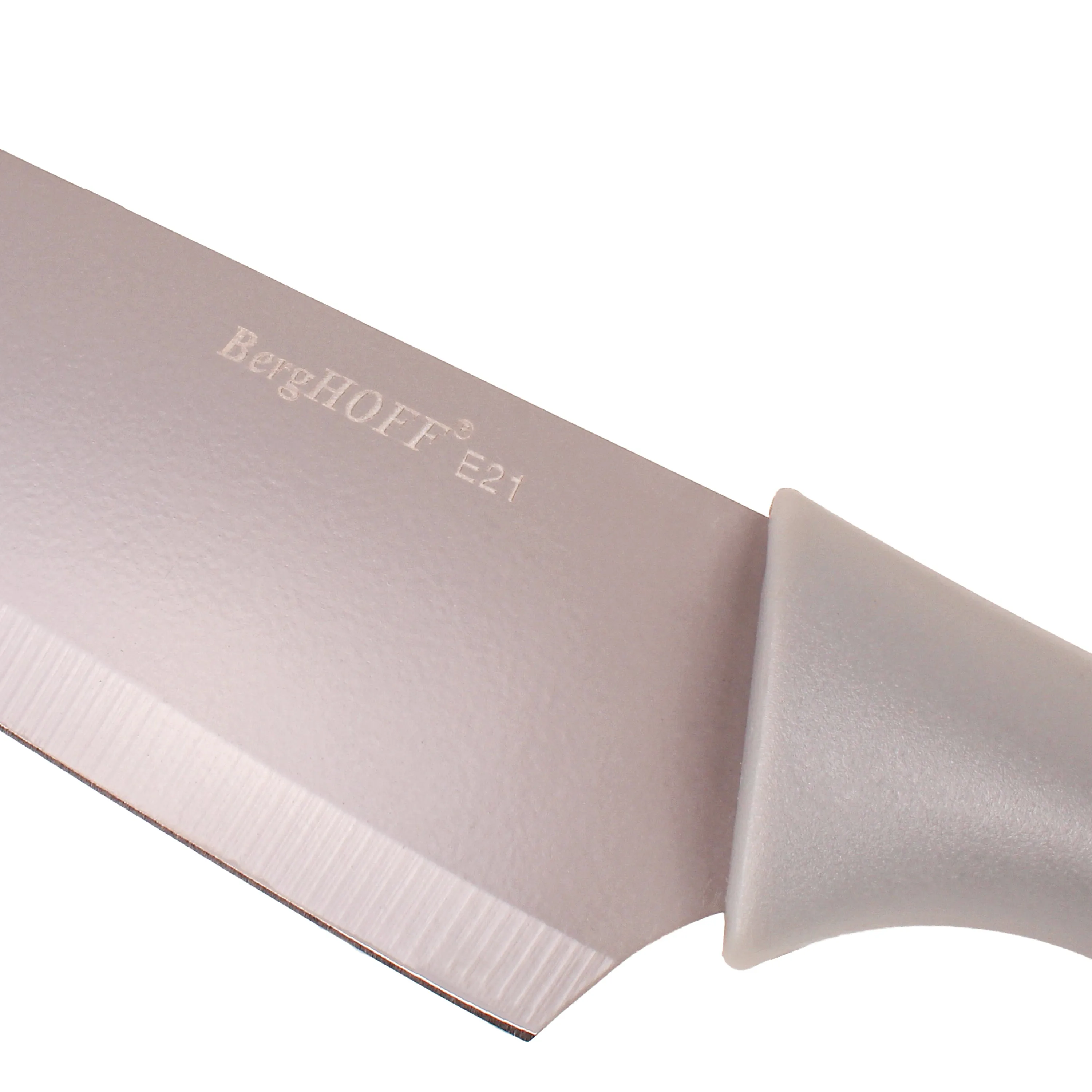 BergHOFF Leo 8Pc Stainless Steel Kitchen Knife Set with Universal Knife Block, Grey