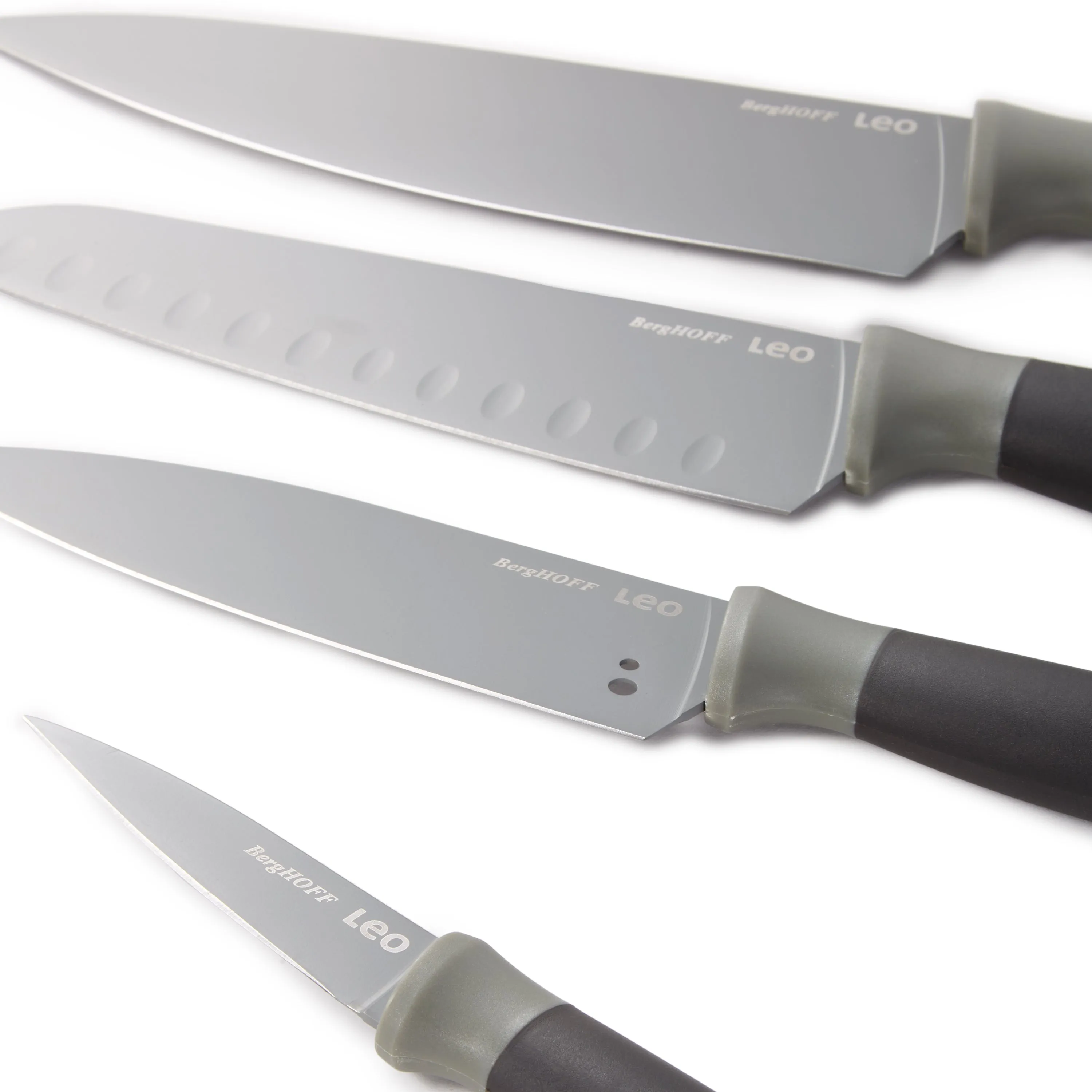 BergHOFF Leo Balance 4Pc Nonstick Stainless Steel Cutlery Set, Recycled Material, Grey