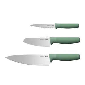 BergHOFF Leo Forest Stainless Steel 3Pc Specialty Knife Set, Recycled Material Food Storage,Kitchen Storage