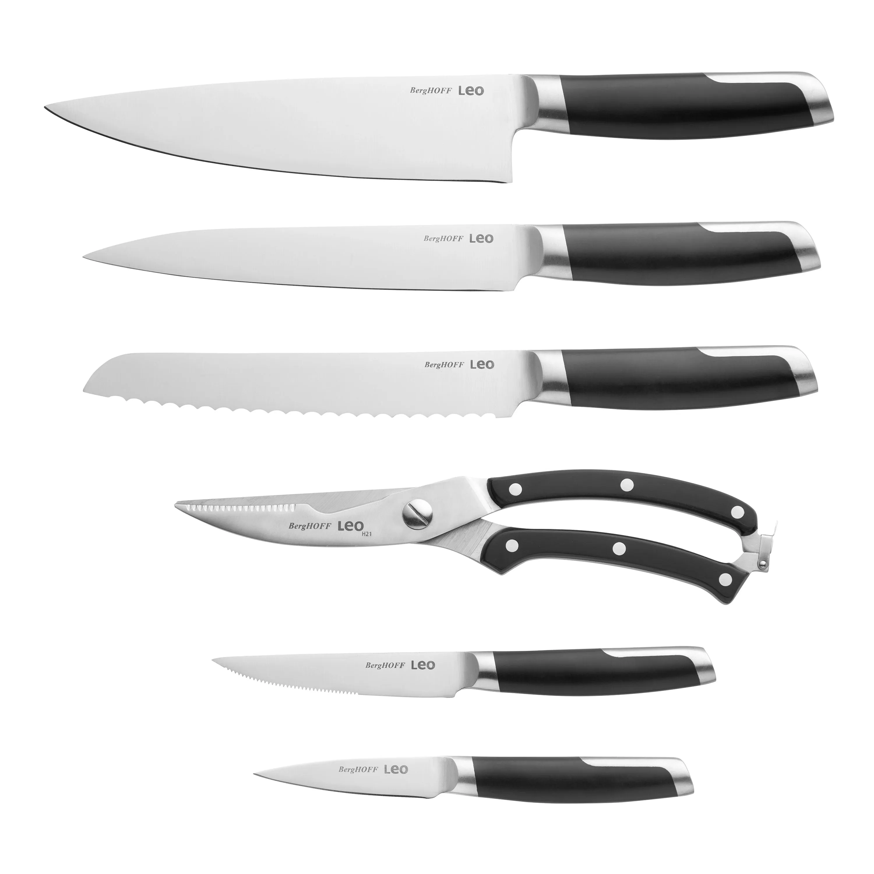 BergHOFF Leo Graphite Stainless Steel 13Pc Knife Block Set