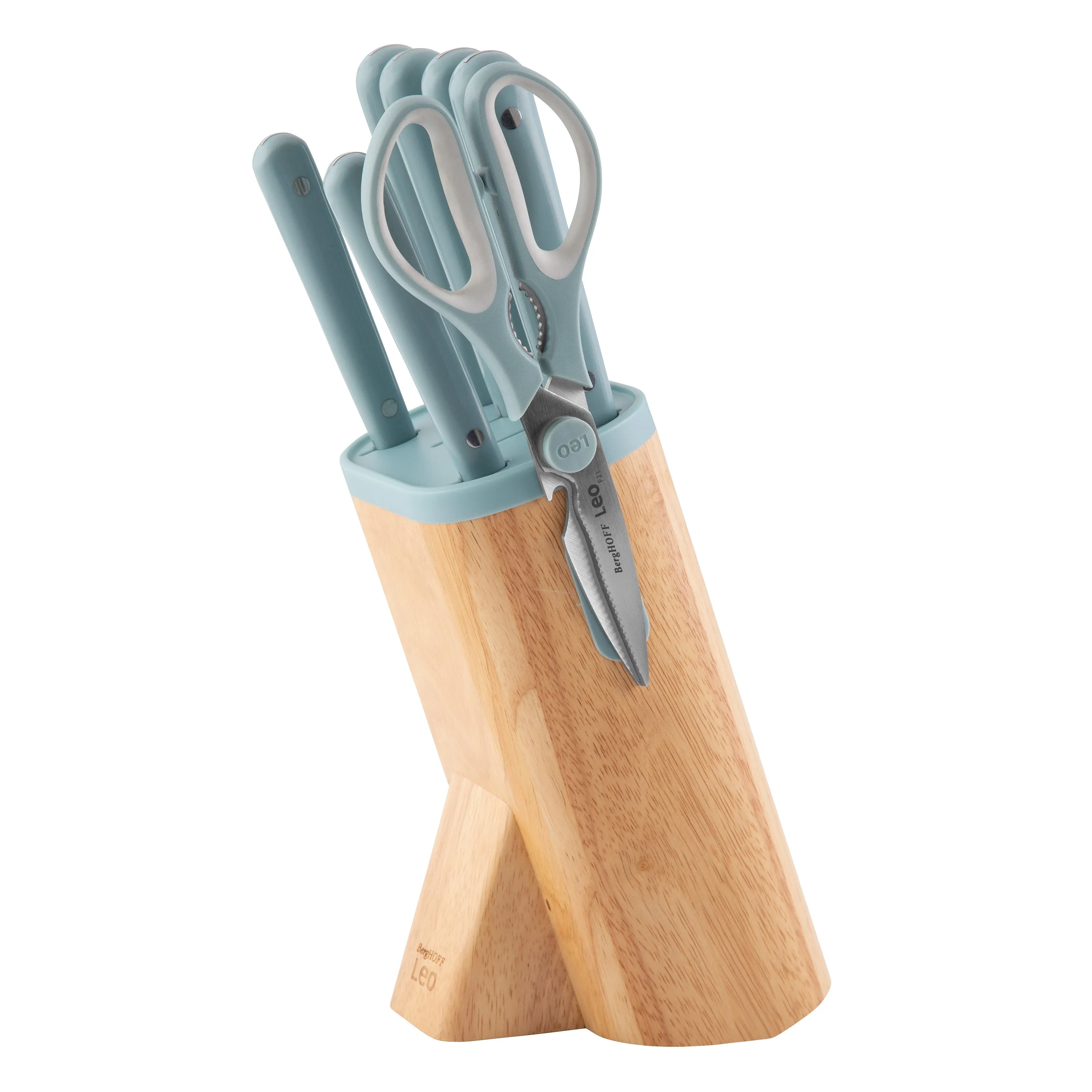 BergHOFF Leo Slate Stainless Steel 7Pc Knife Block Set