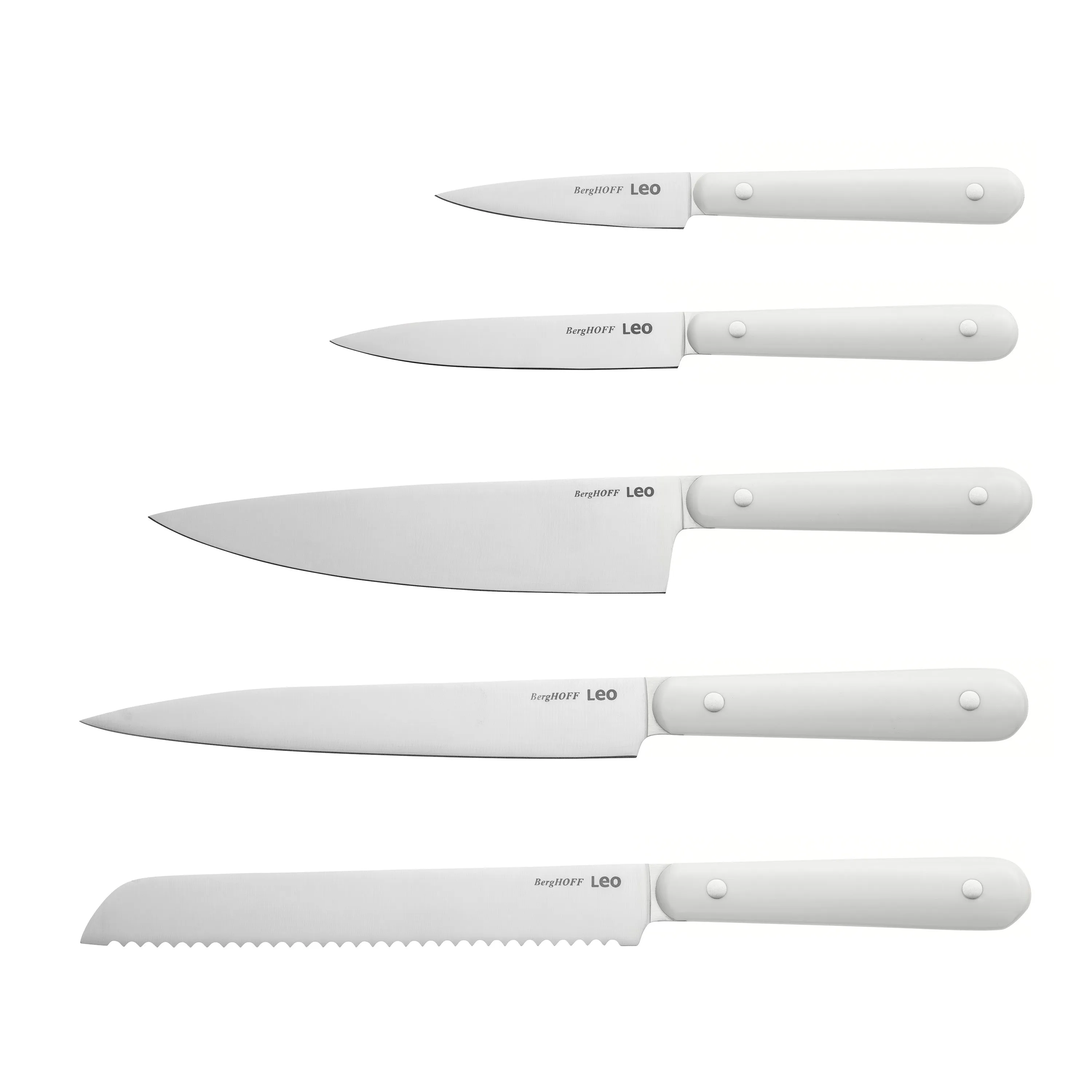 BergHOFF Leo Spirit Stainless Steel 5Pc Complete Knife Set Food Storage,Kitchen Storage