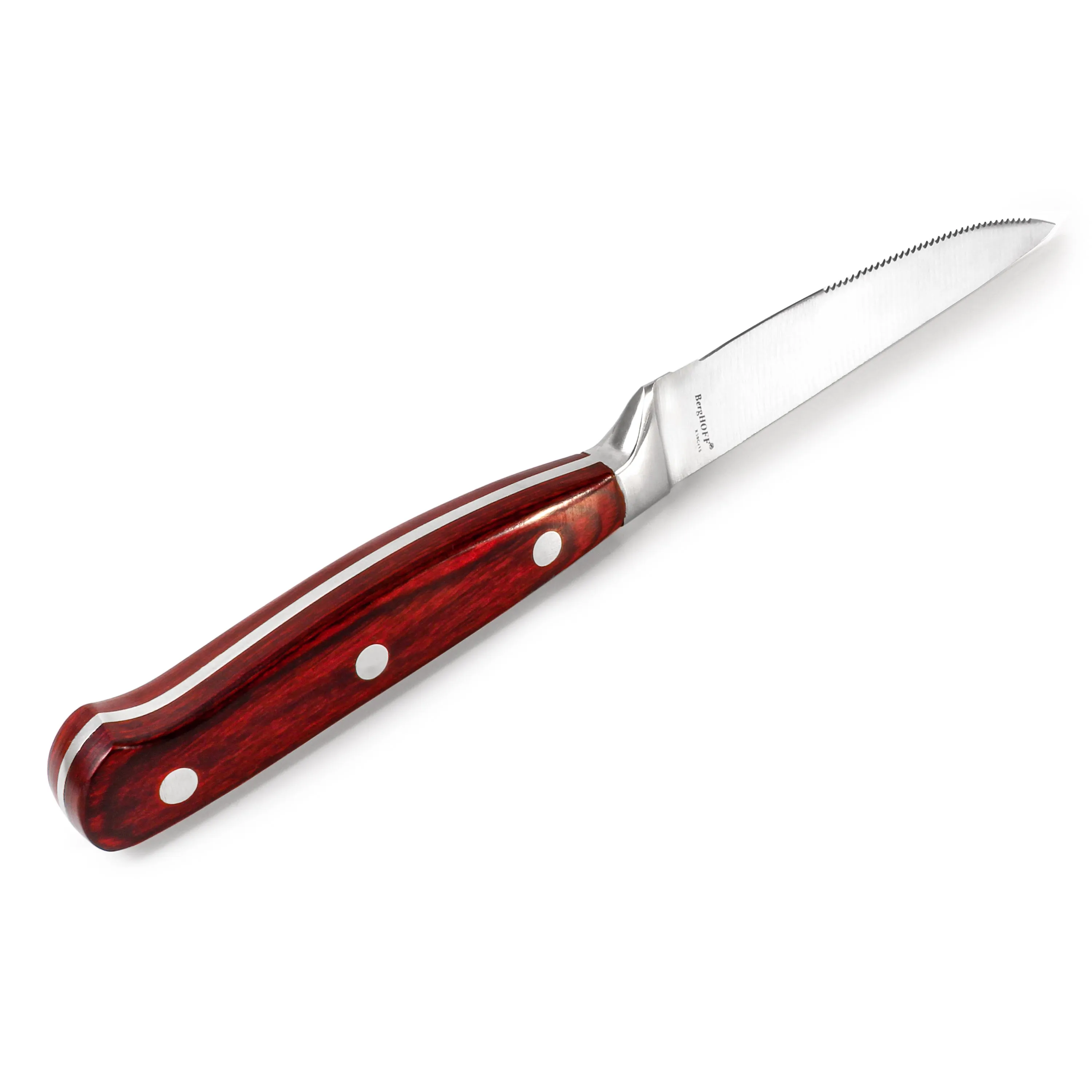 BergHOFF Pakka Wood 4pc Stainless Steel Steak Knife Set 4.75"