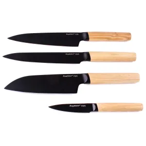 BergHOFF Ron Stainless Steel 4pc Knife Set, Natural Food Storage,Kitchen Storage
