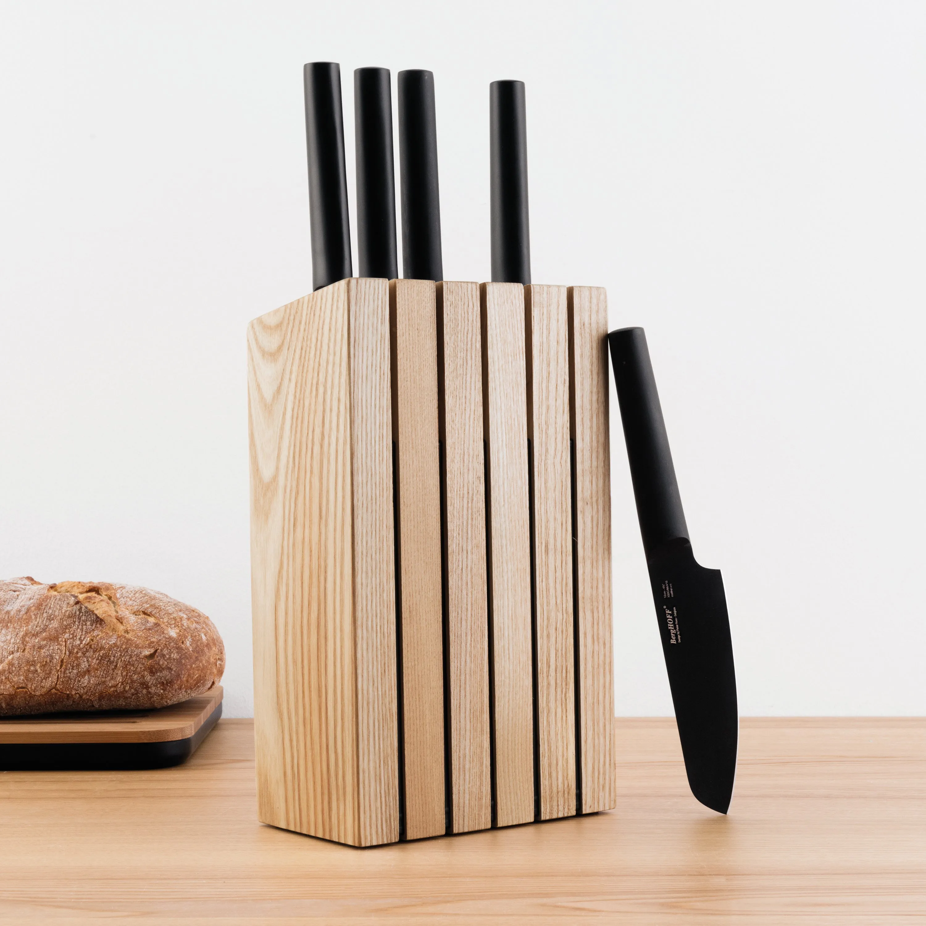 BergHOFF Ron Stainless Steel 6pc Knife Block Set, Black
