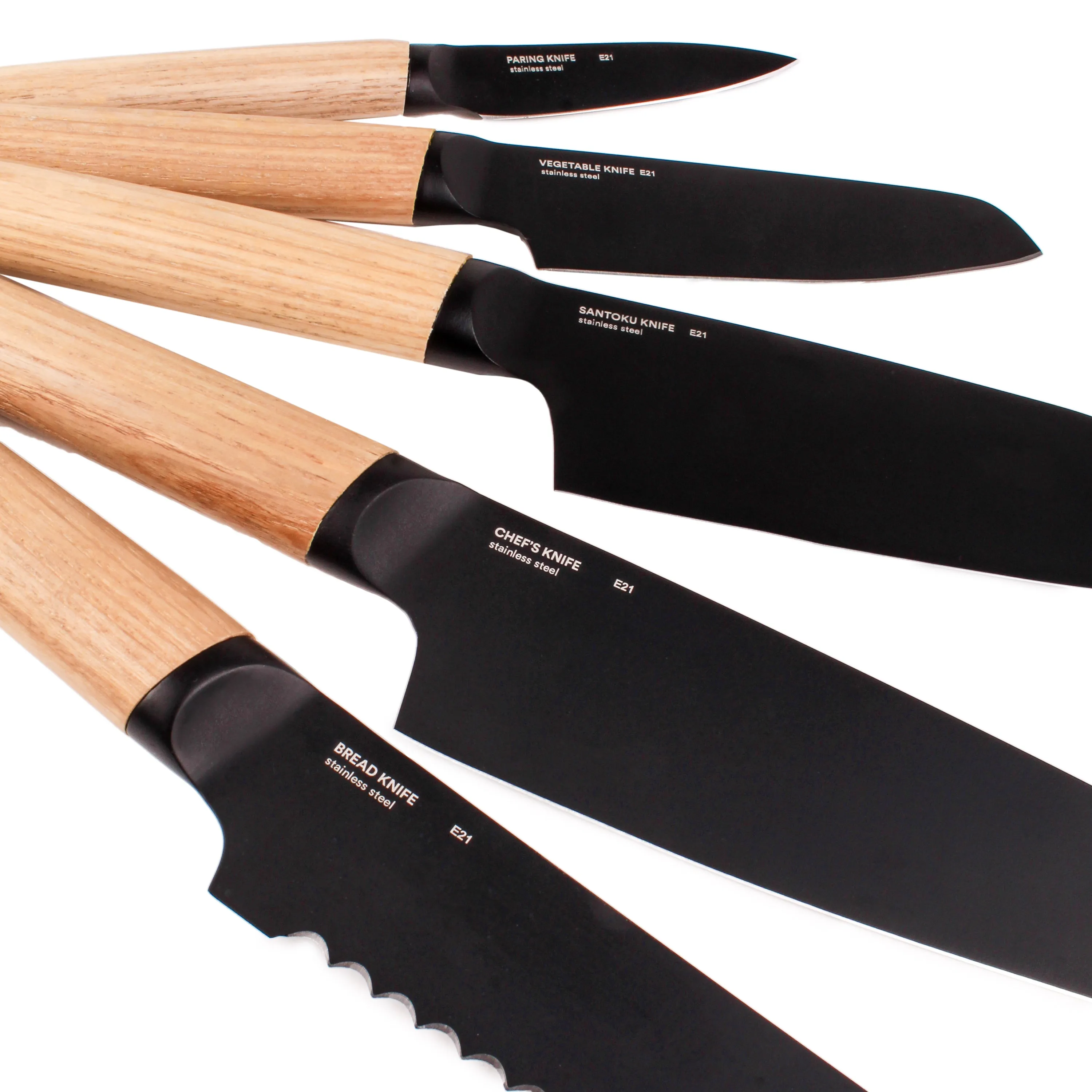 BergHOFF Ron Stainless Steel 6pc Knife Block Set, Natural