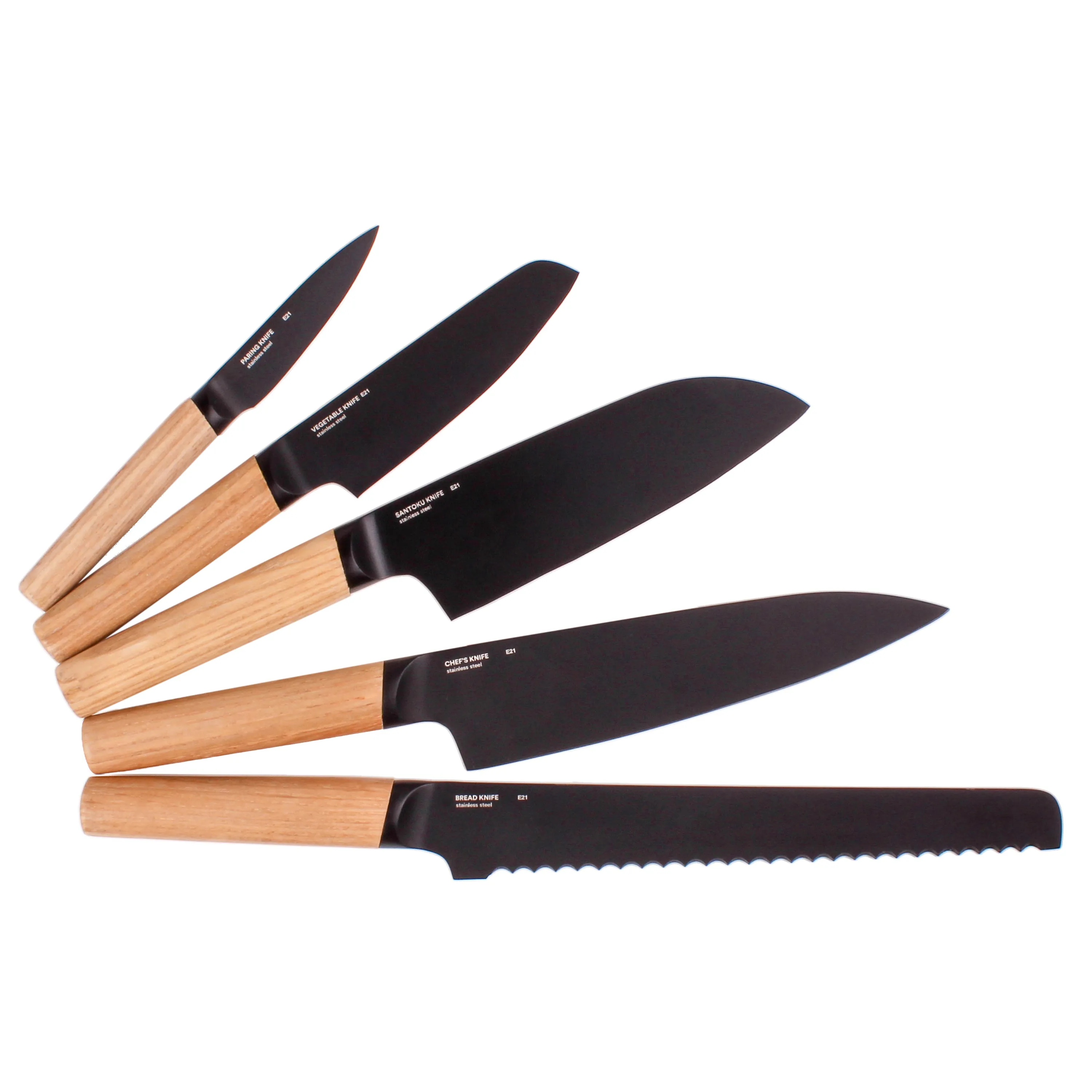 BergHOFF Ron Stainless Steel 6pc Knife Block Set, Natural