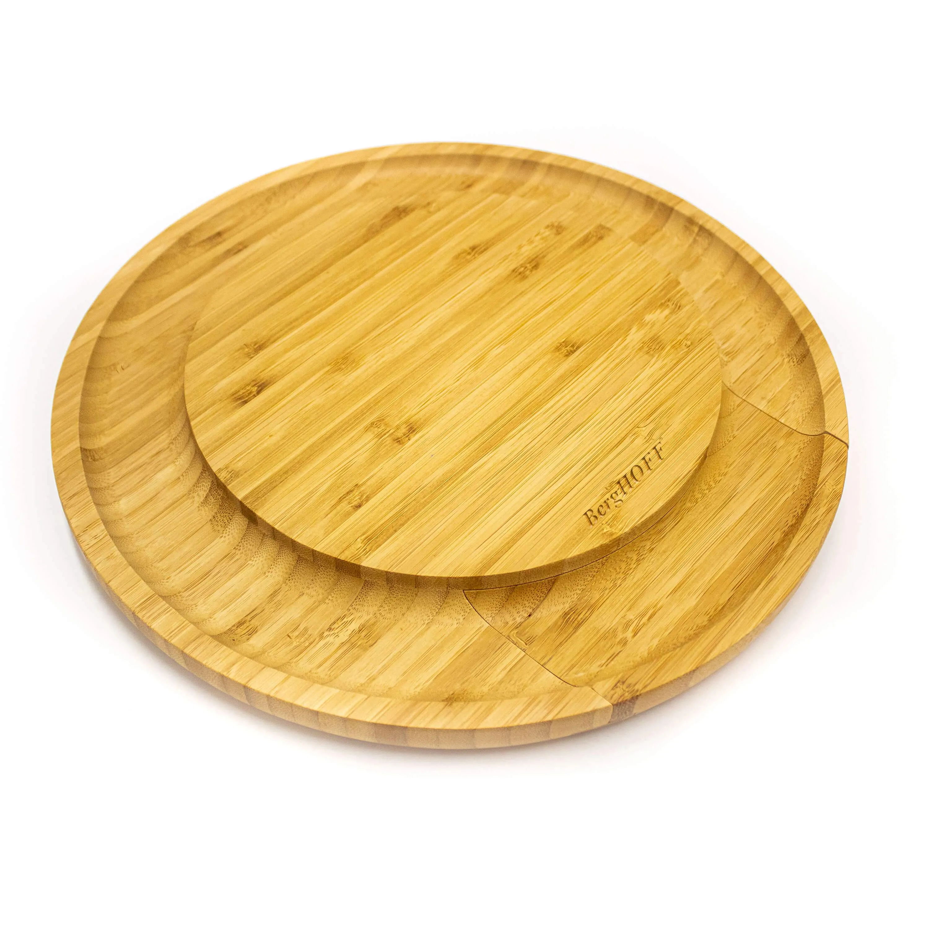 BergHOFF Stainless Steel 4Pc Cheese Knives with Bamboo Multi-level Board Set, 13x1.5"