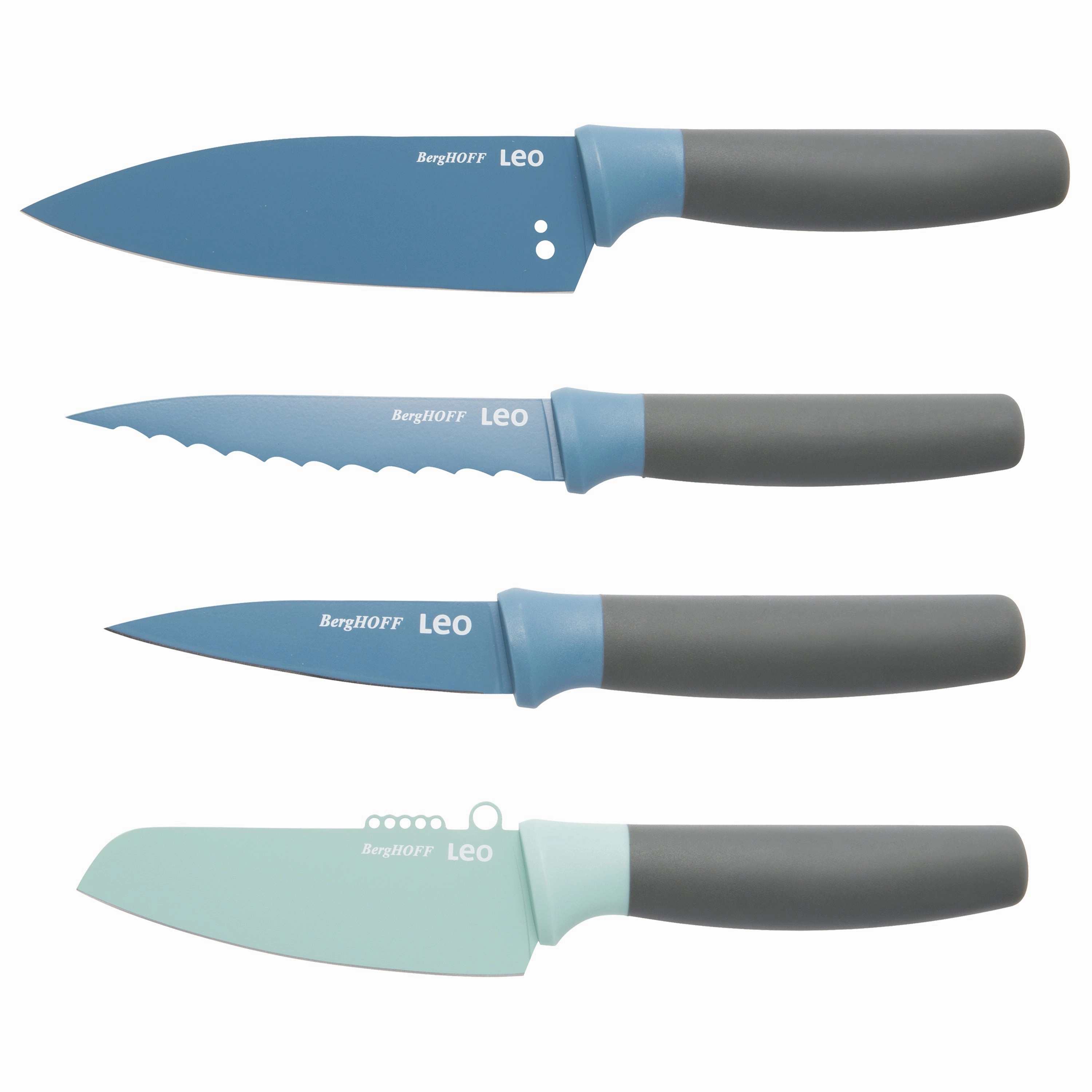 BergHOFF Leo 4Pc Kitchen Knife Set, Blue Food Storage,Kitchen Storage
