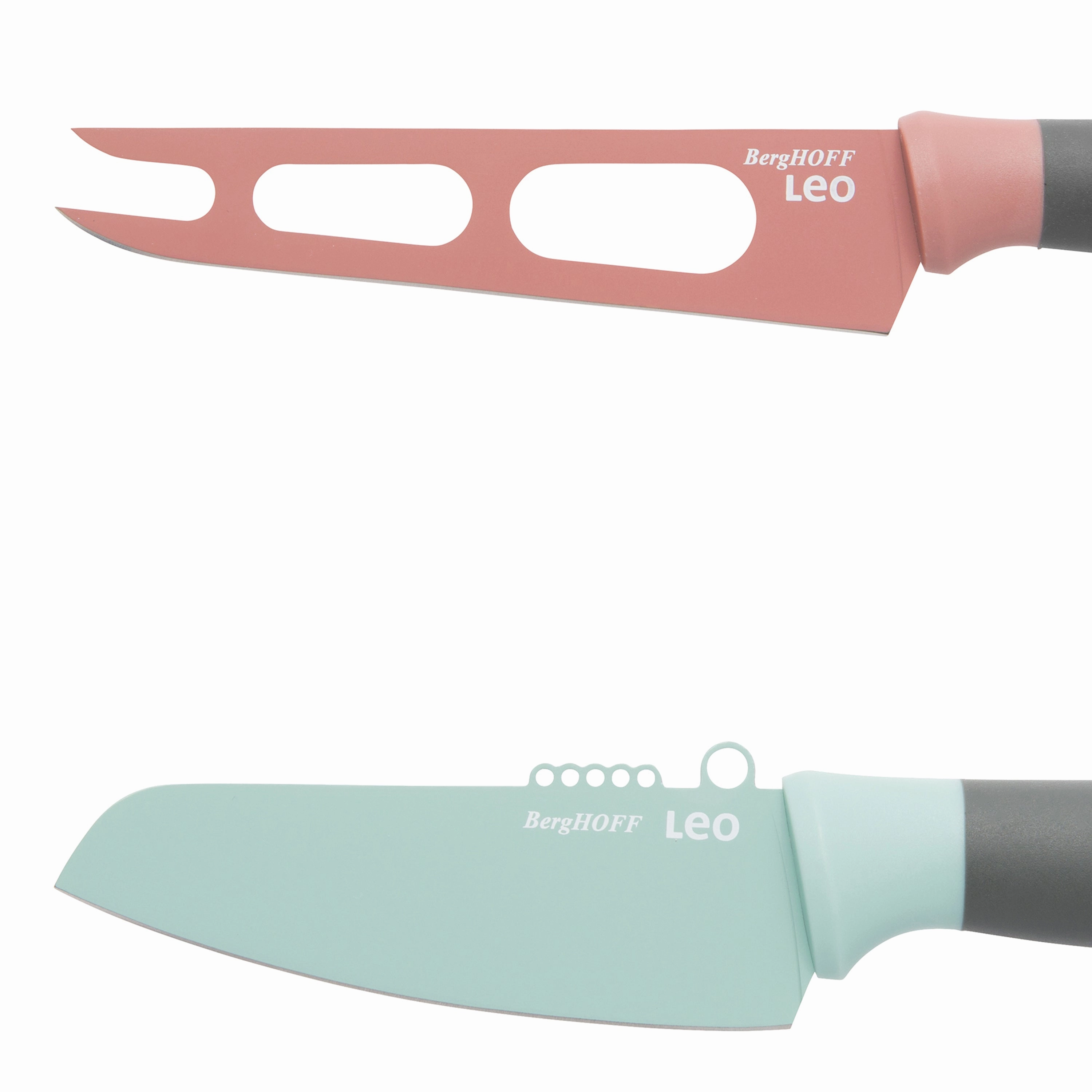 BergHOFF Leo 5Pc Cutlery & Board Prep Set, Pink, Green
