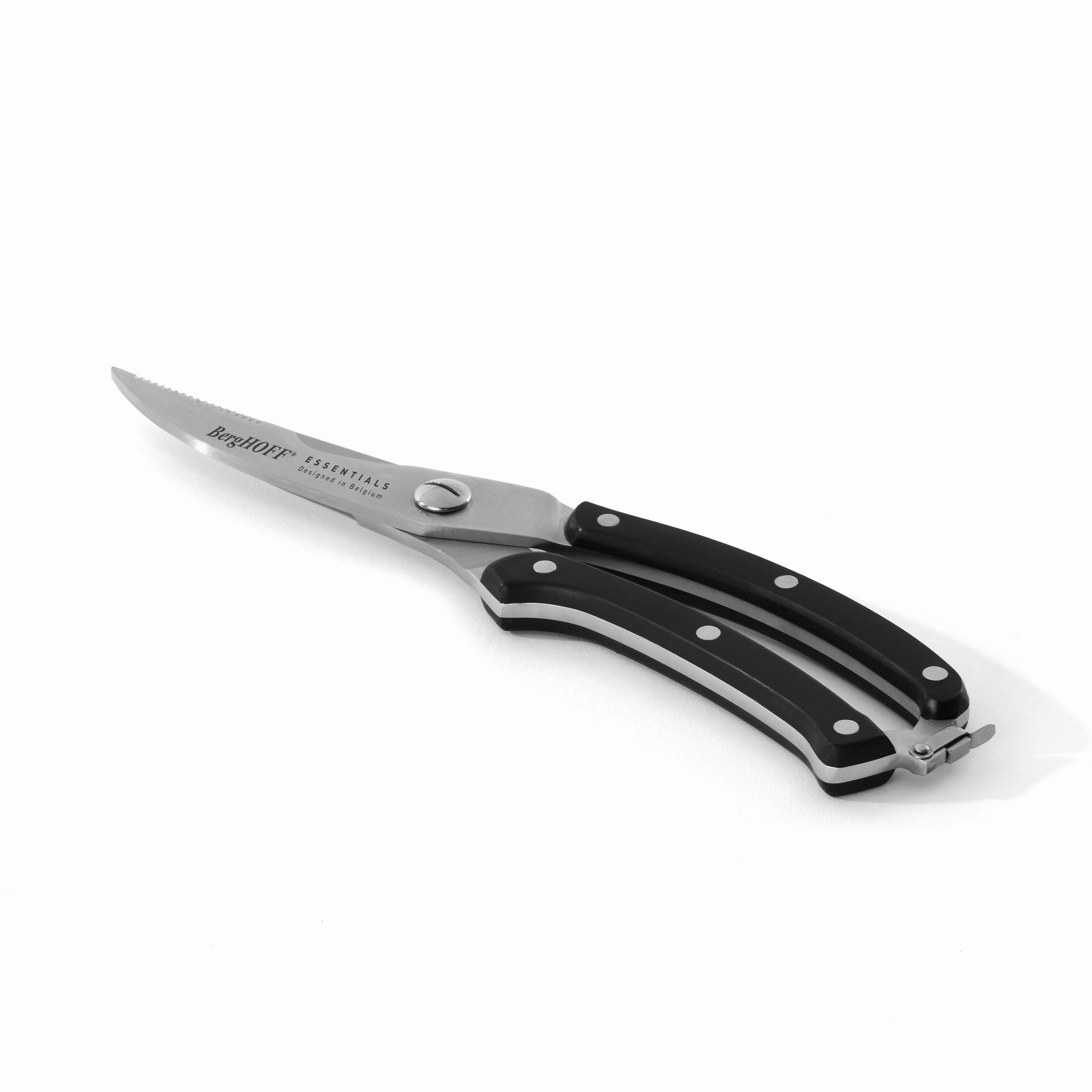 BergHOFF Moon 3-Pc Stainless Steel Cutlery Set Chef's Knife Serrated Bread Knife Poultry Shear PP Handle