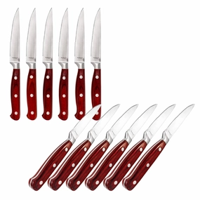 BergHOFF Pakka Wood 12pc Stainless Steel Steak Knife Set 4.75" Food Storage,Kitchen Storage