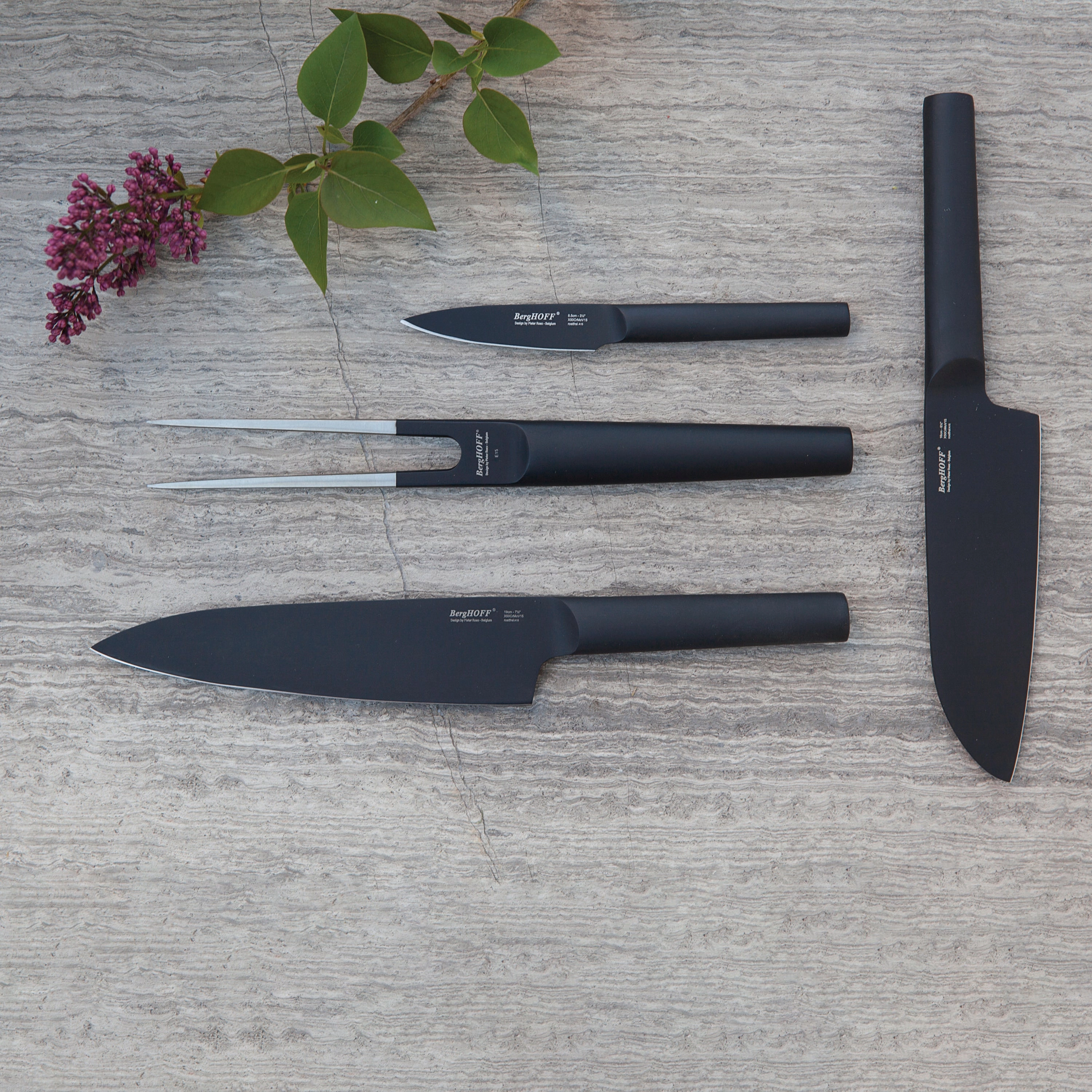 BergHOFF Ron 3.35" Stainless Steel Paring Knife, Black