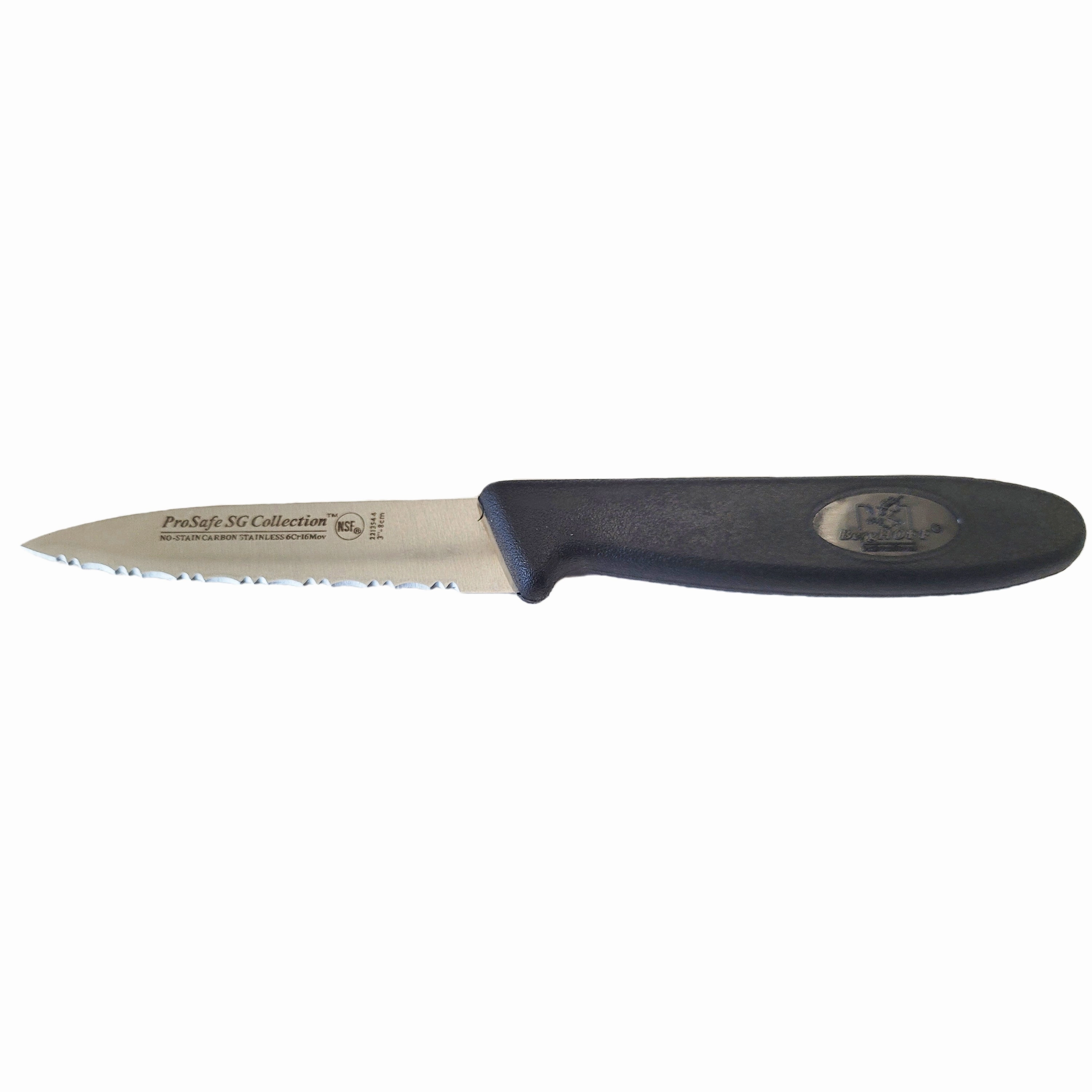 BergHOFF Soft Grip 3.25" High Chromium Non-Stain Carbon Steel Tapered Paring Knife Food Storage,Kitchen Storage